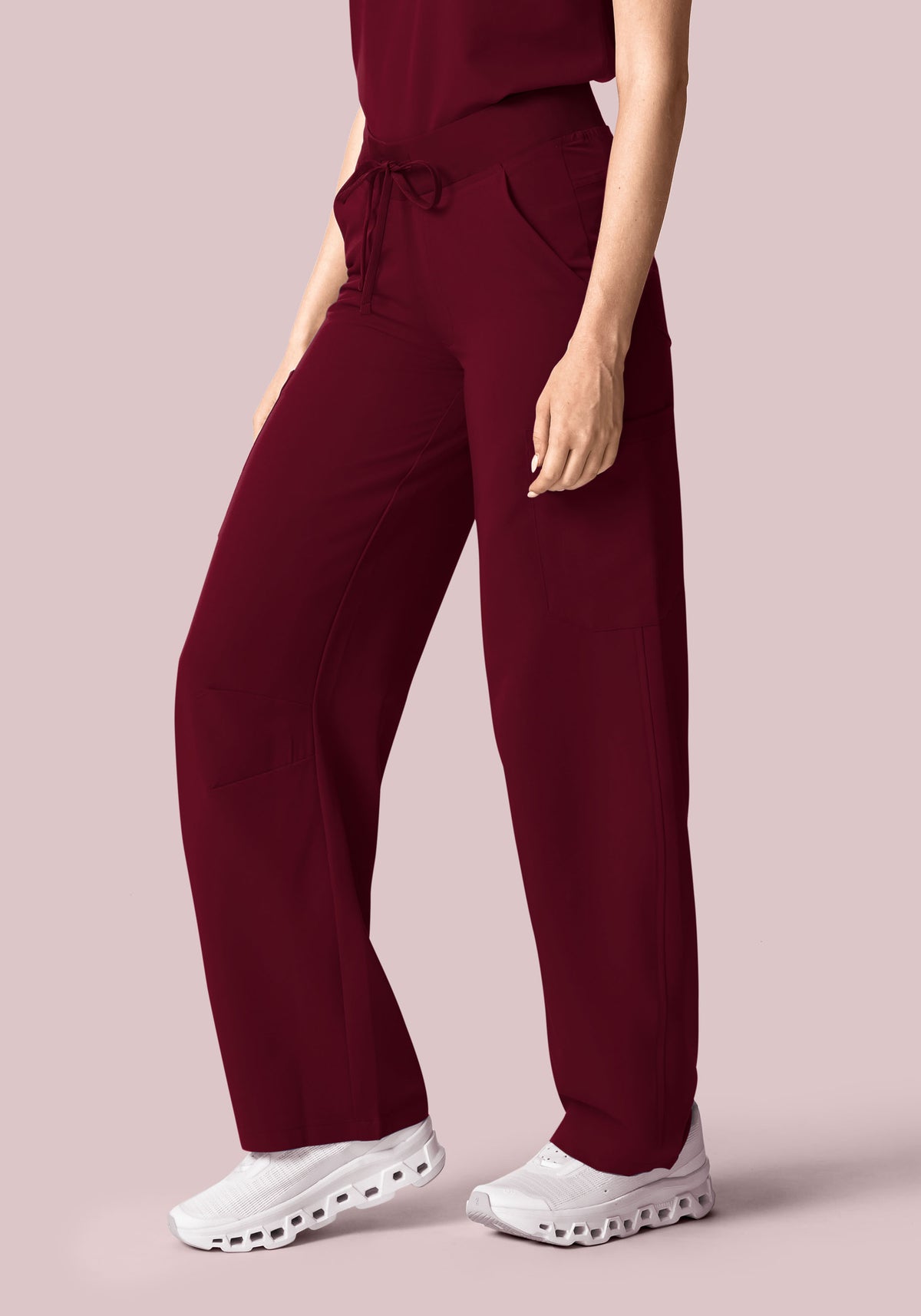 Mid-Rise Barrel Pants Wine
