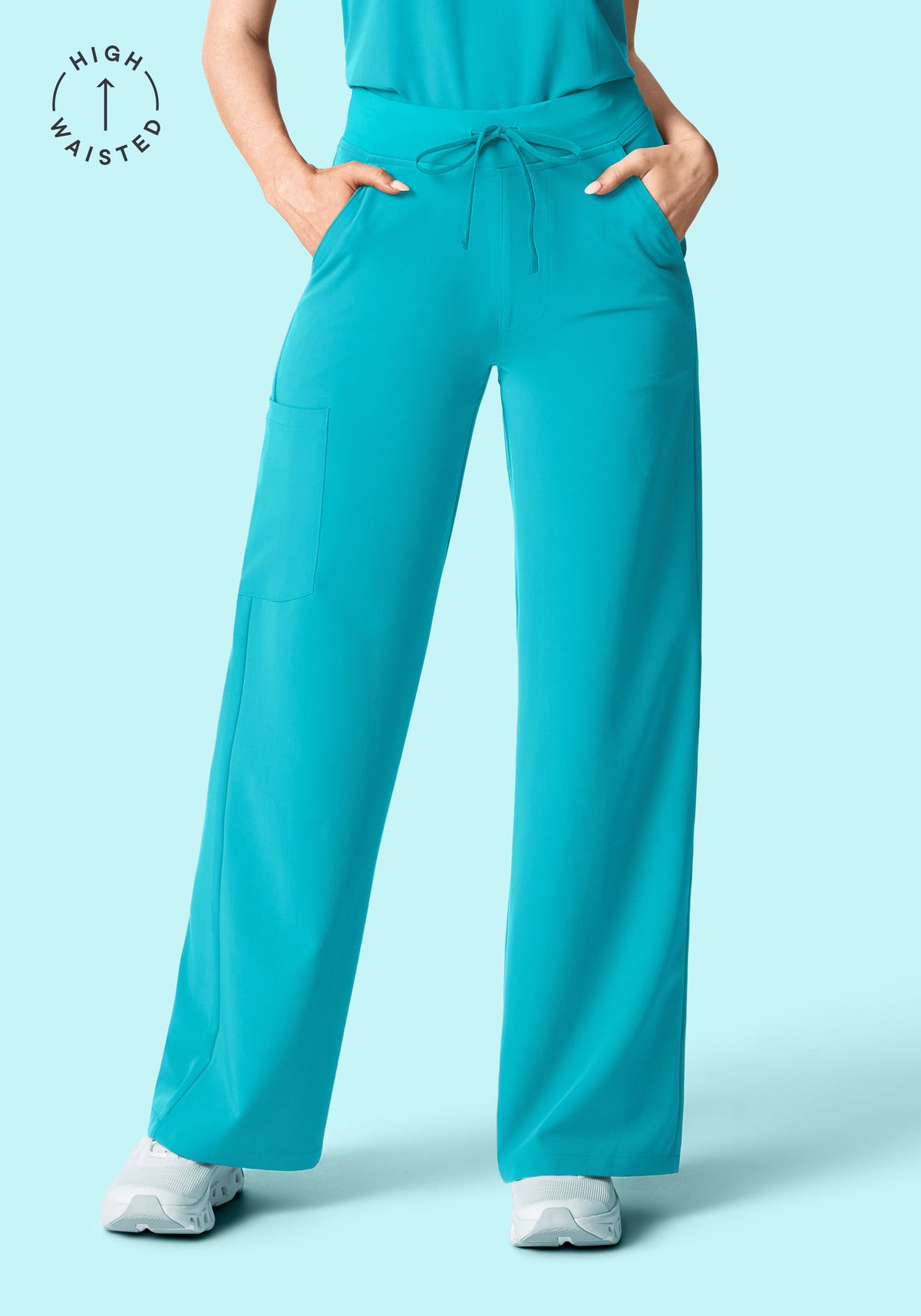 High Waisted Wide Leg Teal