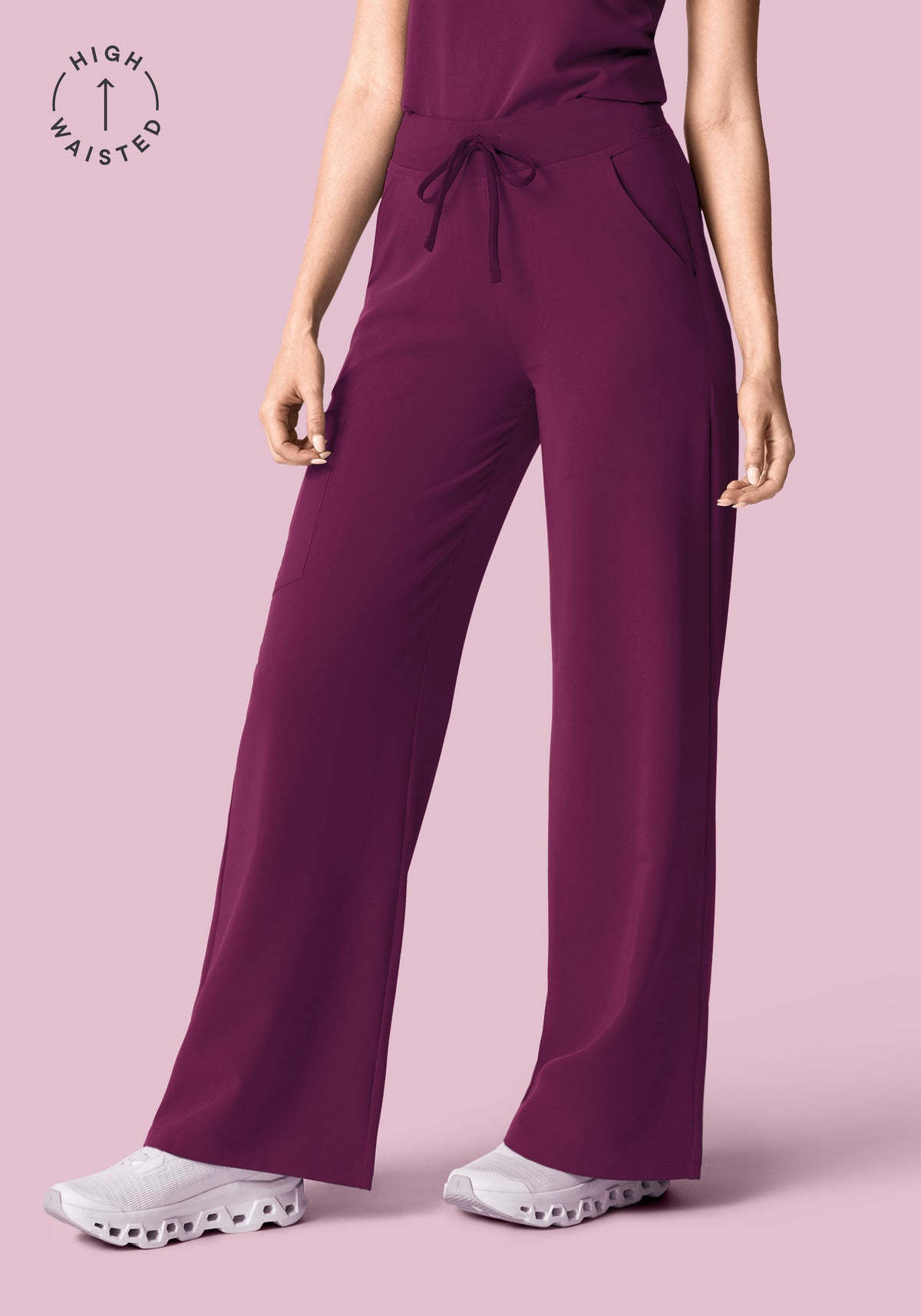 High Waisted Wide Leg Plum