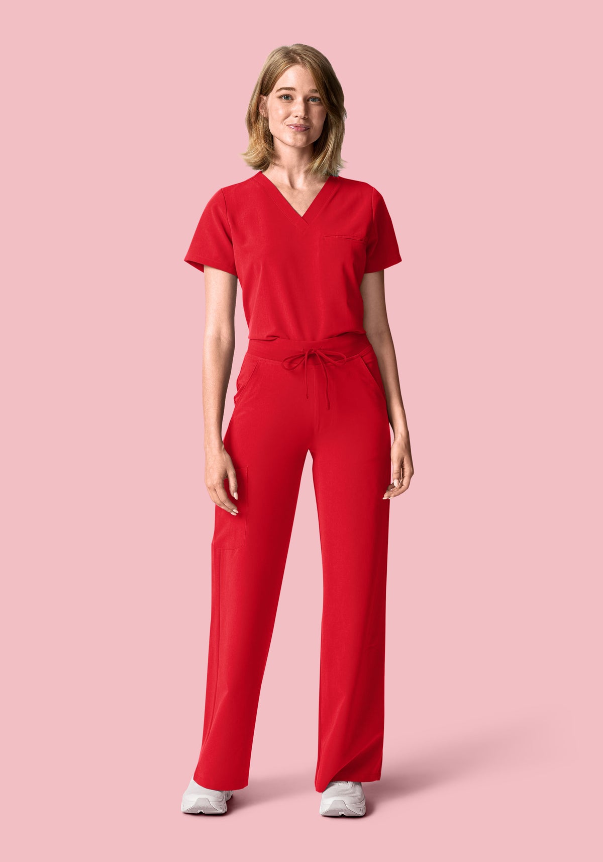 High Waisted Wide Leg Poppy Red