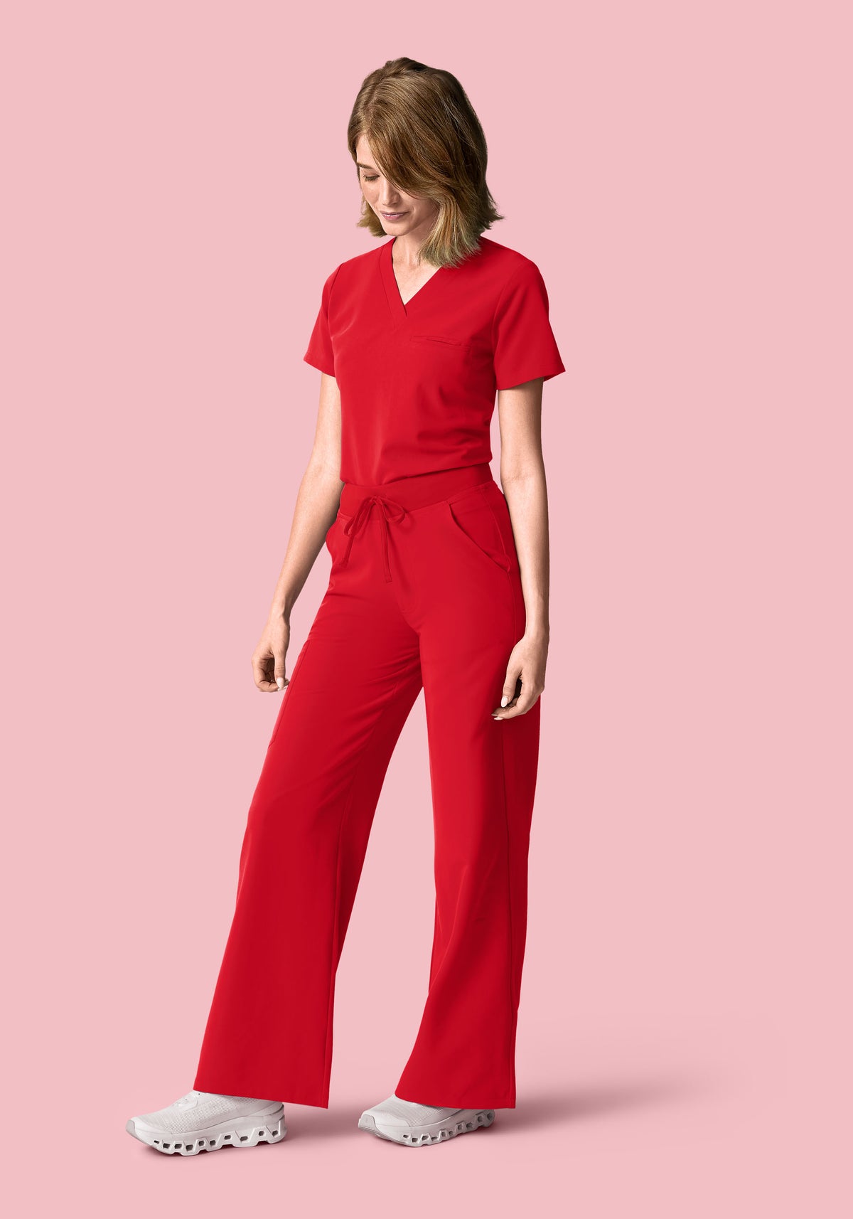 High Waisted Wide Leg Poppy Red