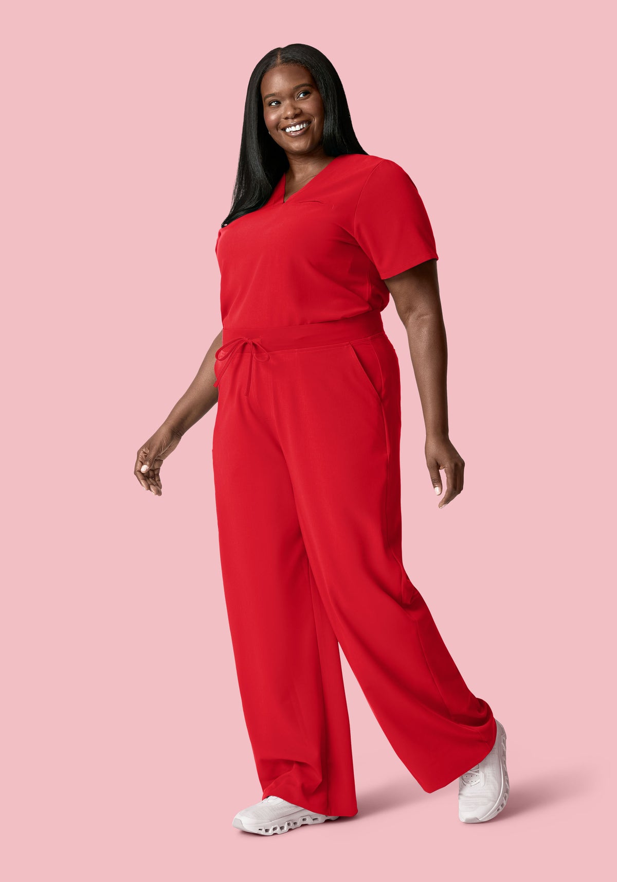 High Waisted Wide Leg Poppy Red