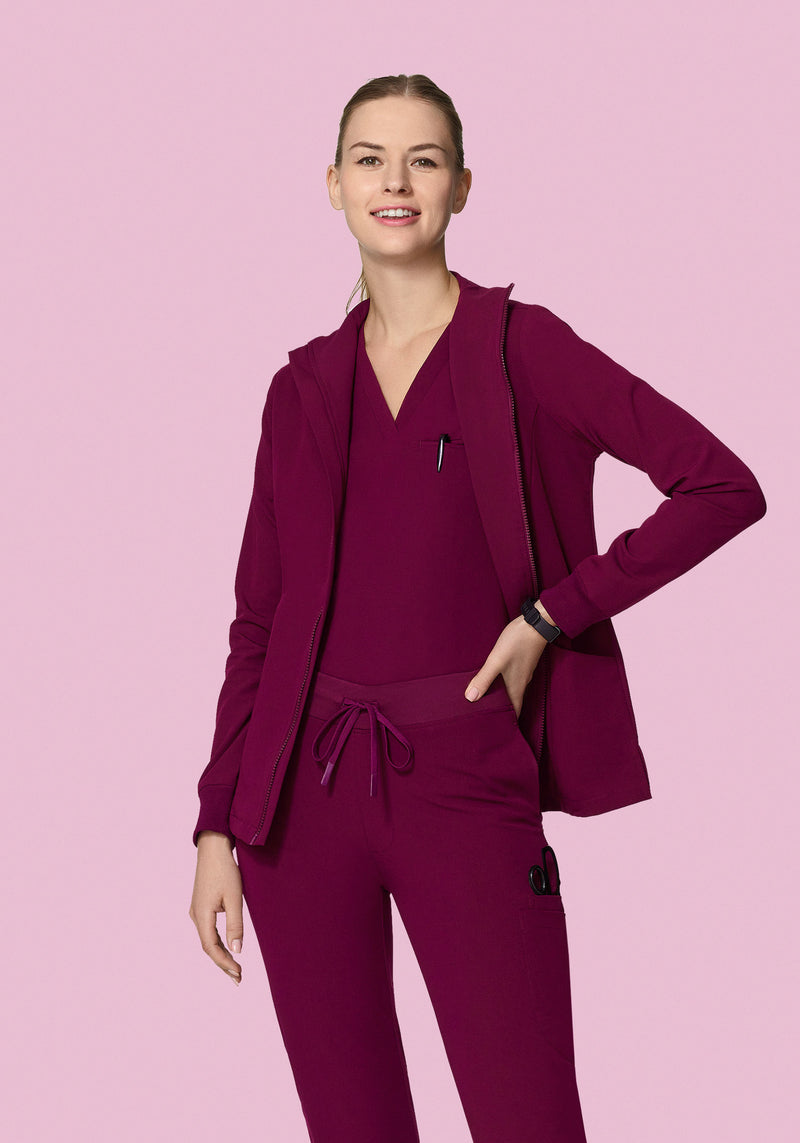 Women's Modern Scrub Jacket Sangria