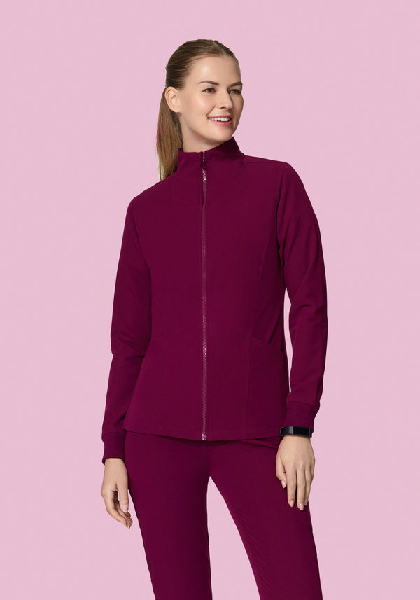 Women's Modern Scrub Jacket Sangria