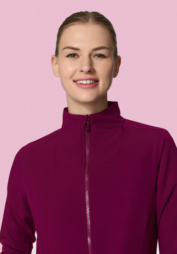 Women's Modern Scrub Jacket Sangria