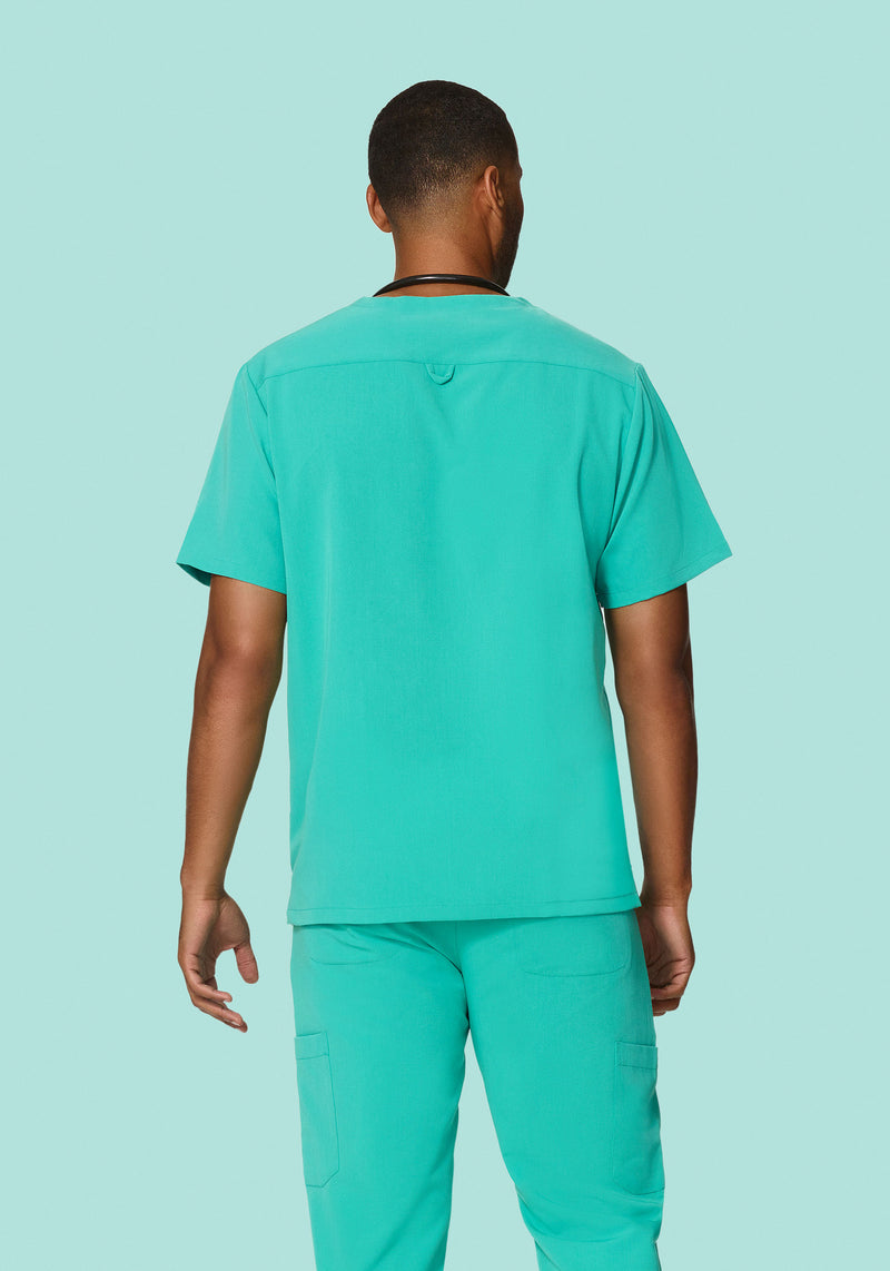 Three Pocket Scrubs Top Mens Surgical Green – Mandala Scrubs