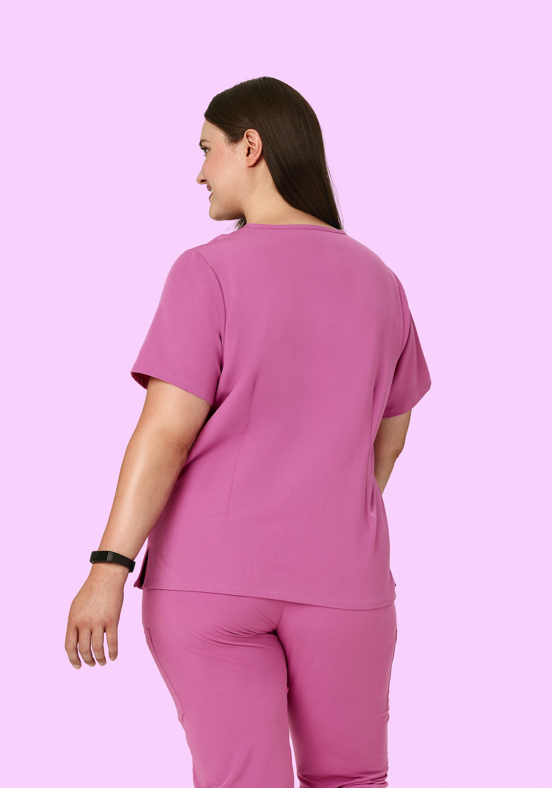 Women's V-Neck 6-Pocket Scrub Top - Dahlia | Mandala Scrubs