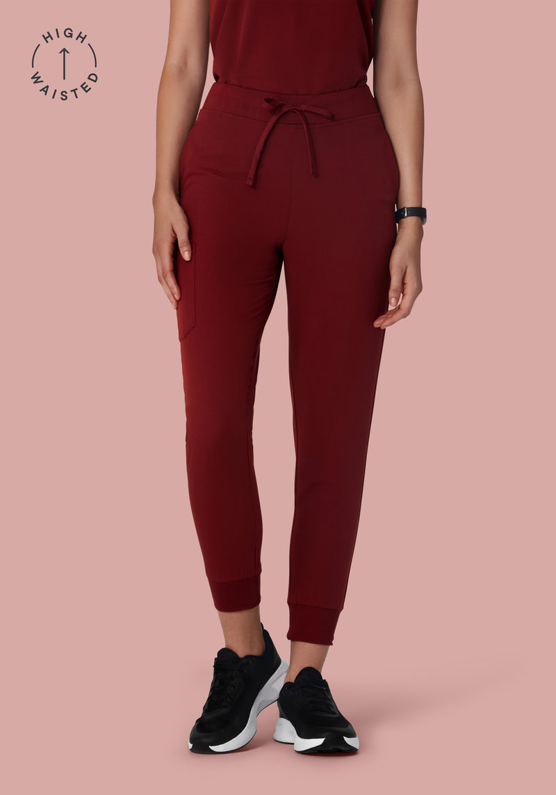 High Waisted Joggers Fired Brick