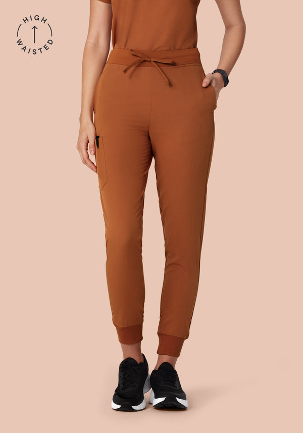 High Waisted Joggers Roasted Pecan