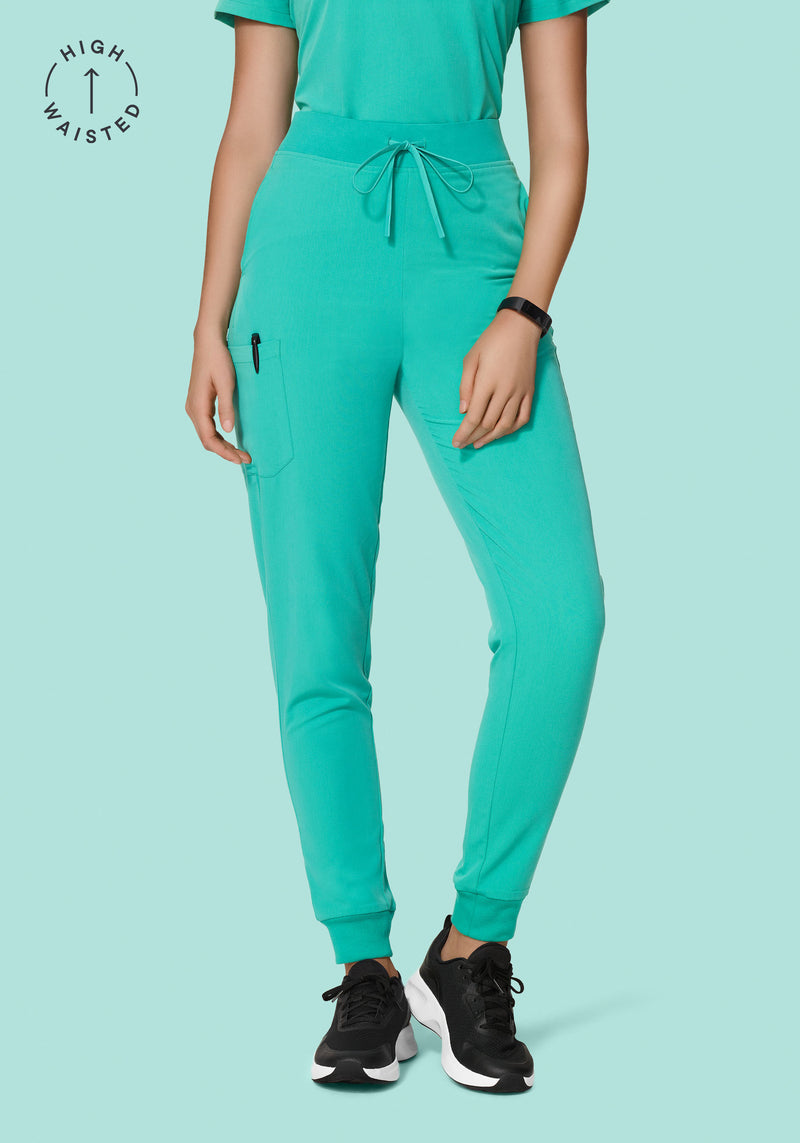 High Waisted Joggers Surgical Green