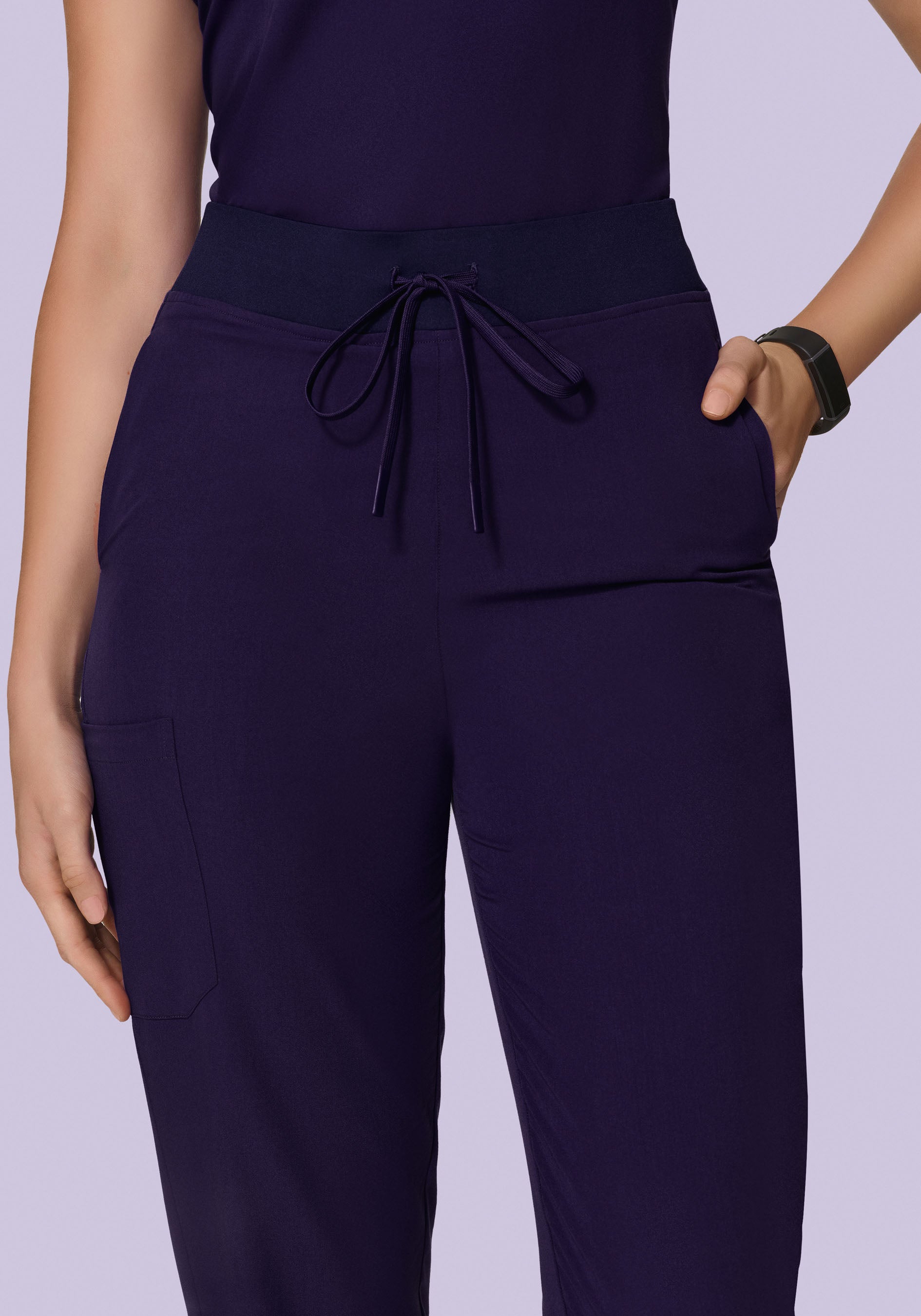 High Waisted Joggers Eggplant