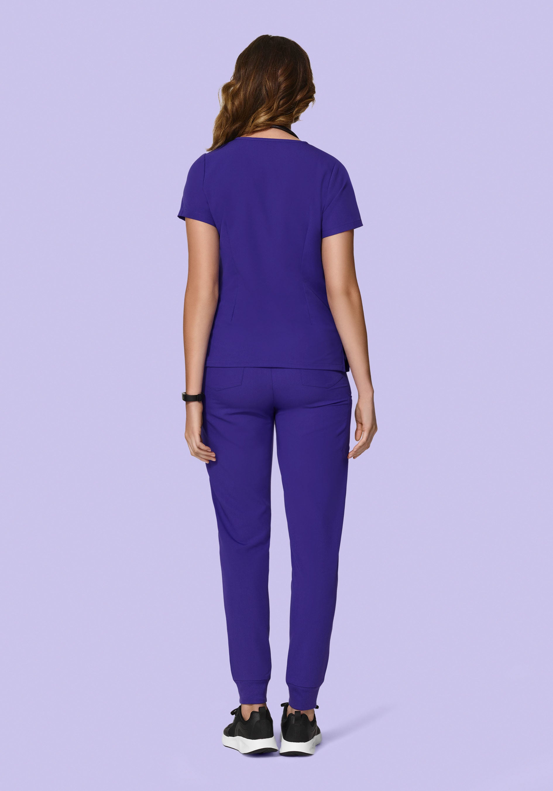 Women's High Waisted Jogger Scrub Pants - True Grape | Mandala Scrubs