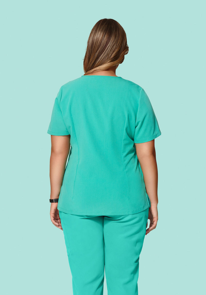 5 Pocket Notch Neck Top Surgical Green