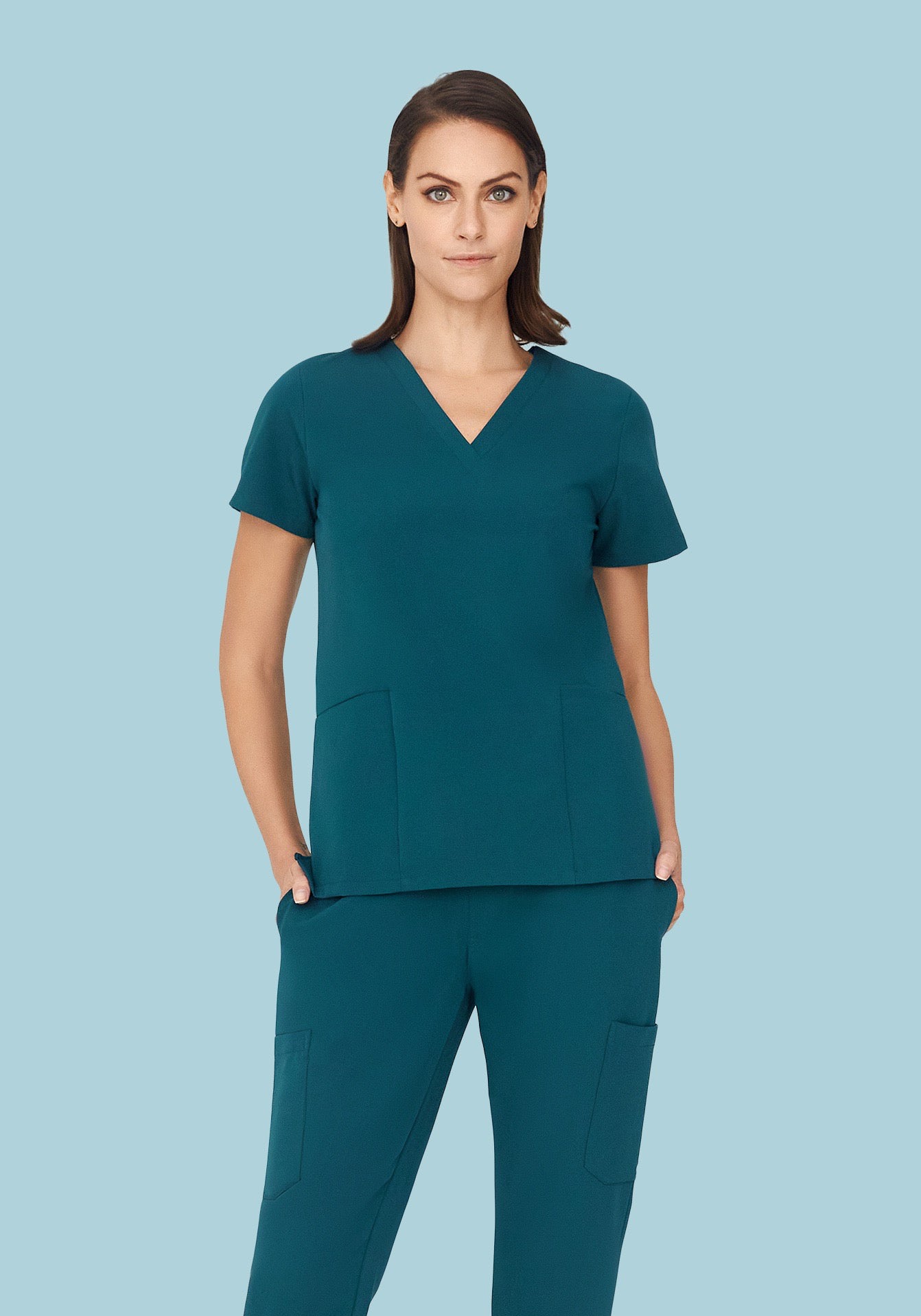 6 Pocket Top Caribbean Blue