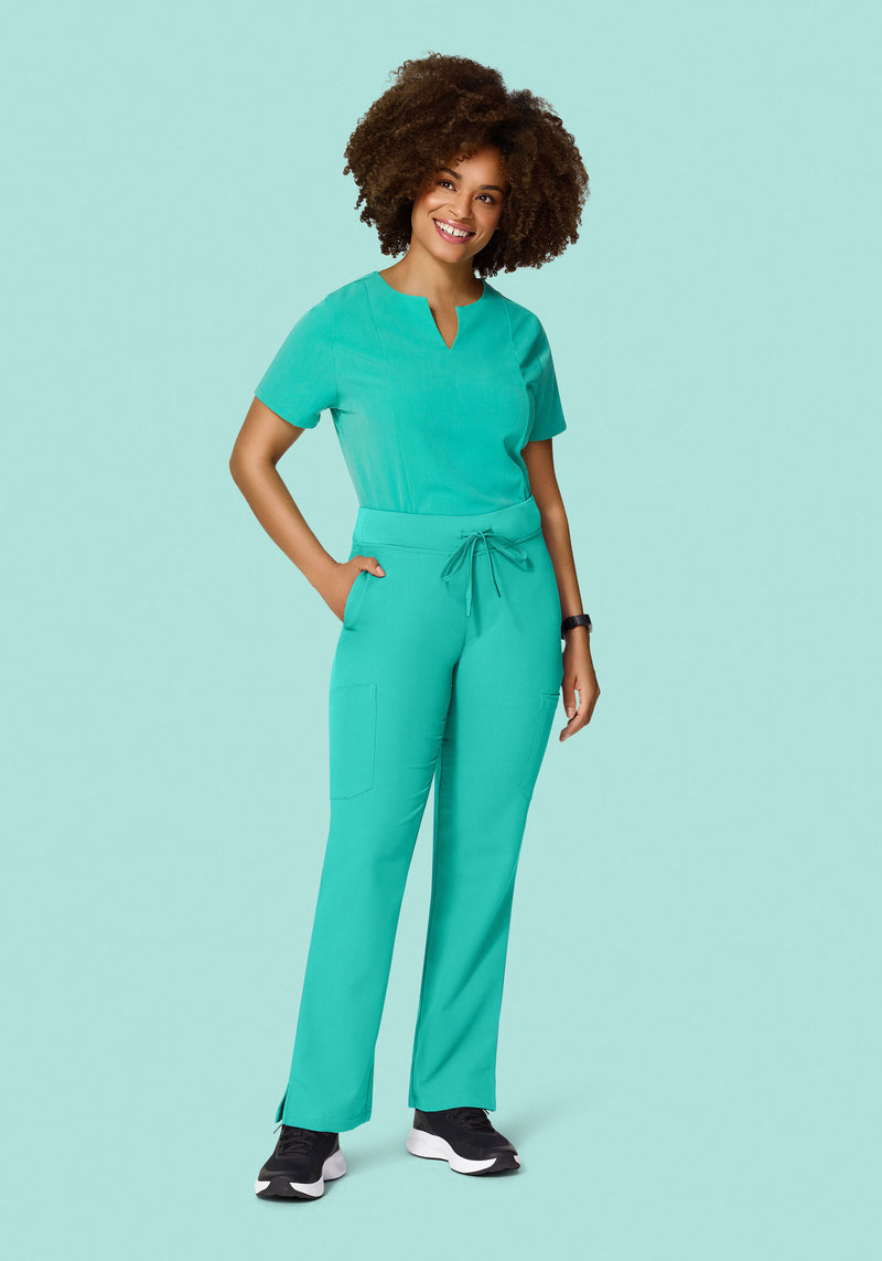 5 Pocket Notch Neck Top Surgical Green