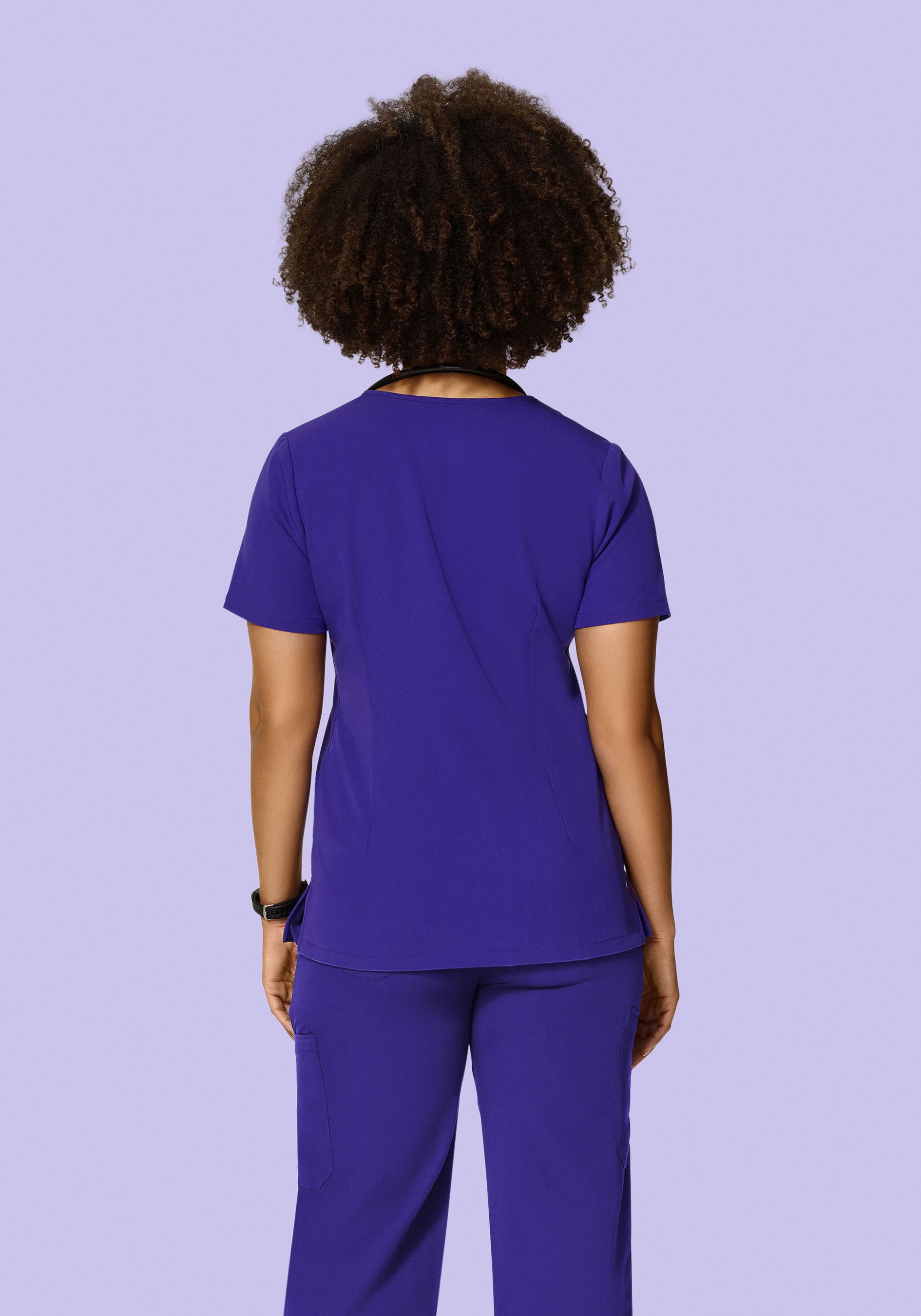 5 Pocket Notch Neck Top True Grape