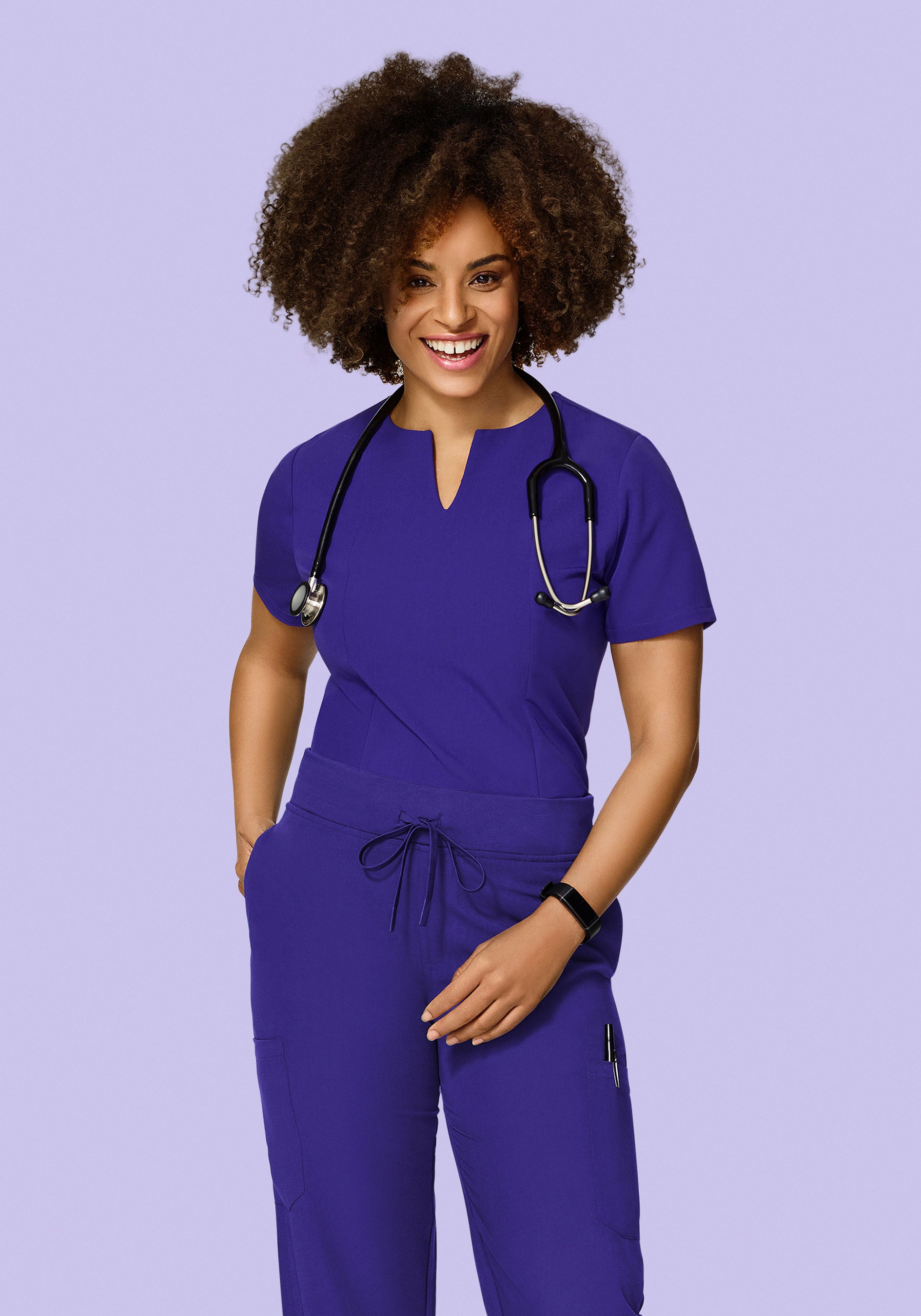 5 Pocket Notch Neck Top True Grape