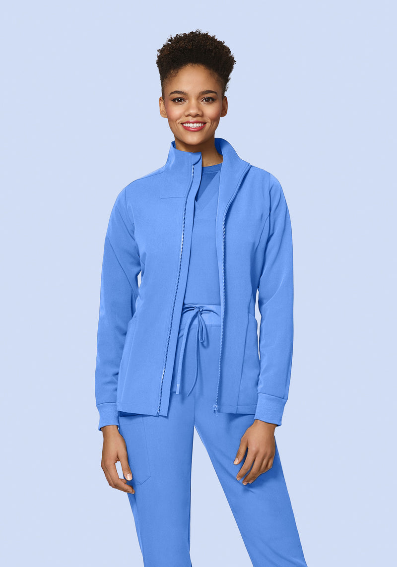 Women's Modern Scrub Jacket Ceil Blue – Mandala Scrubs