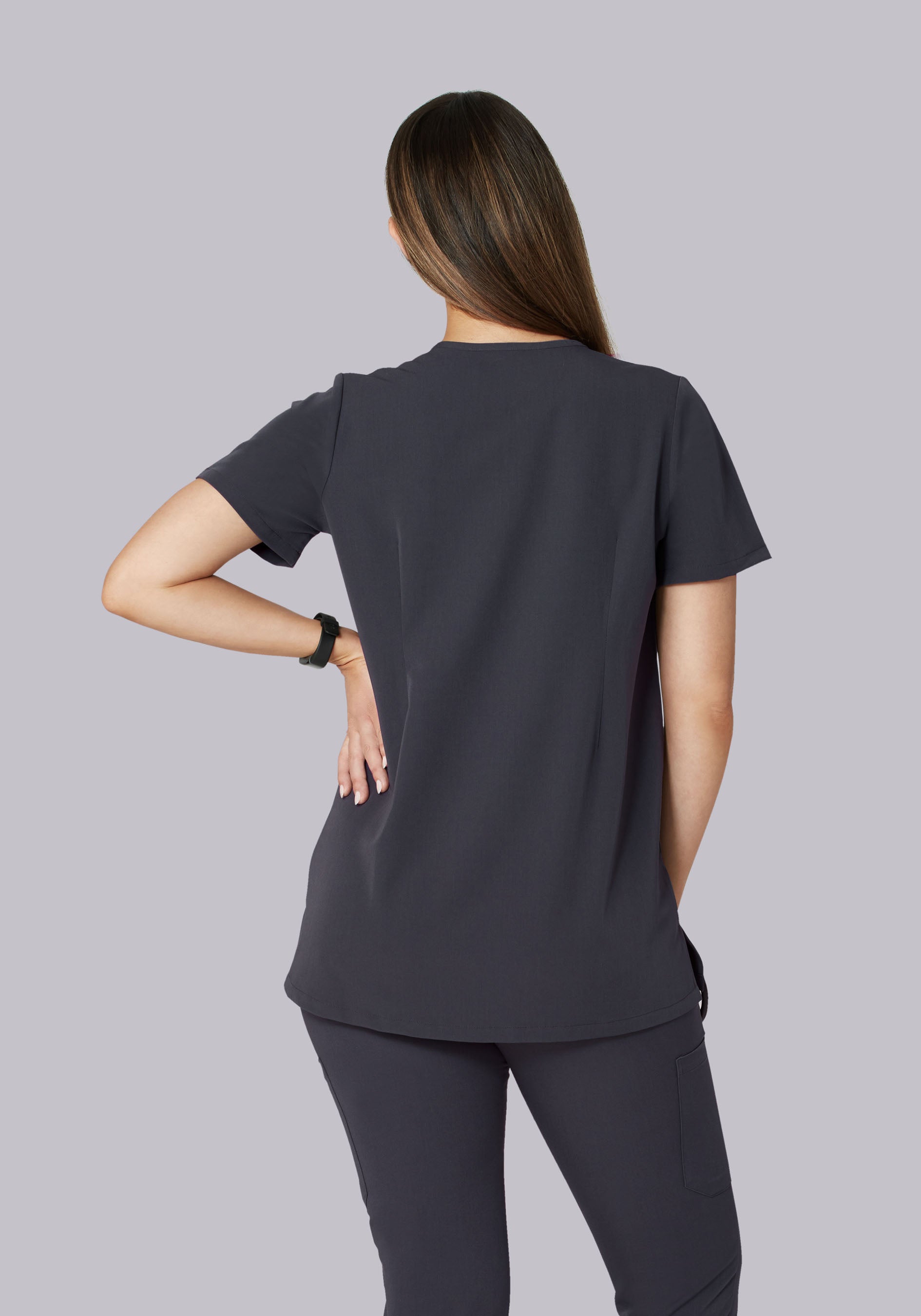 Maternity One Pocket Top Pewter – Mandala Scrubs