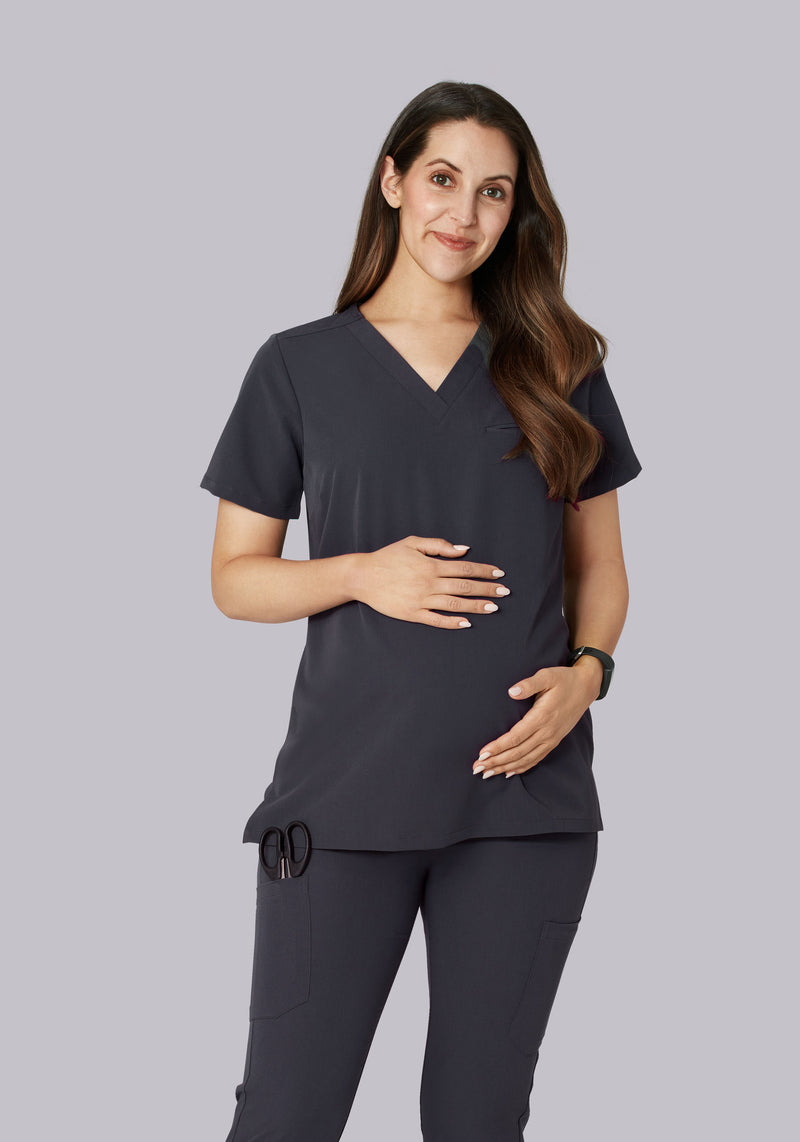 Maternity One Pocket Top Pewter