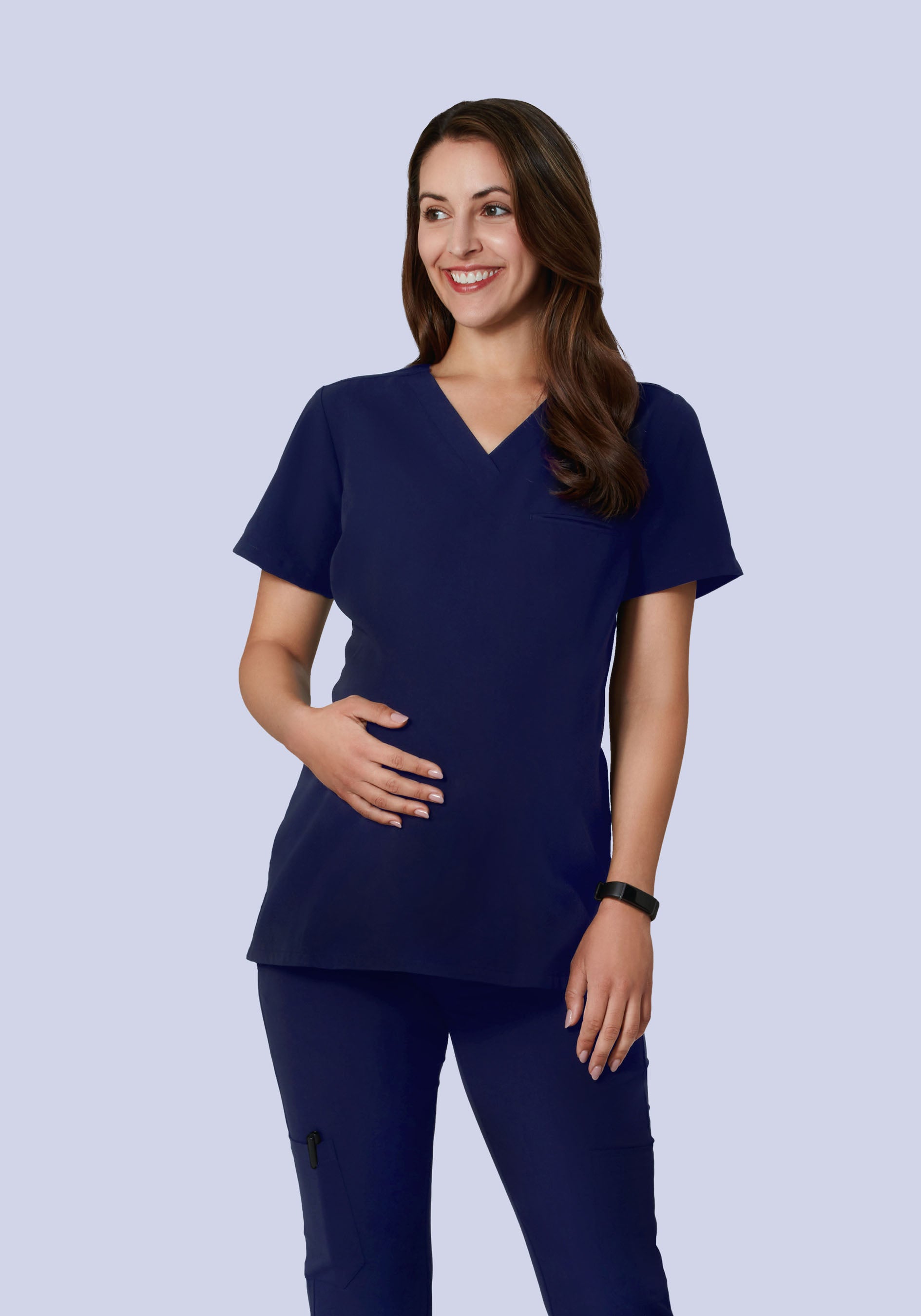 Maternity One Pocket Top Navy