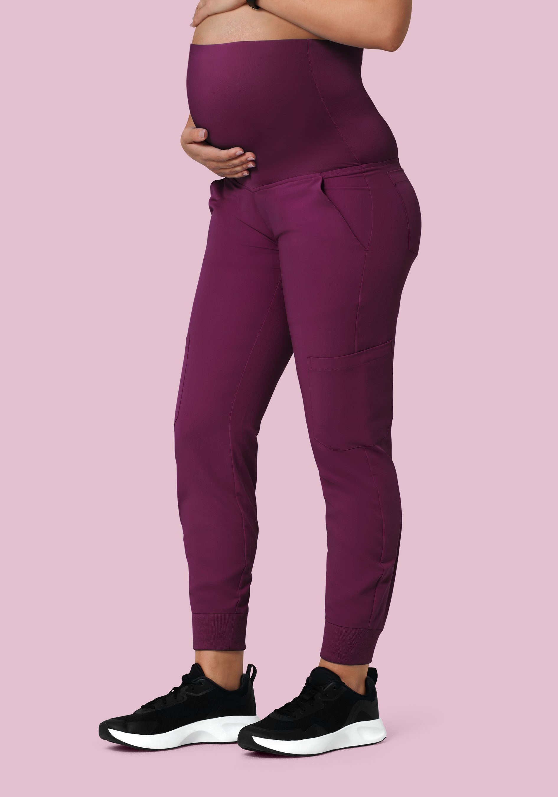 Maternity Joggers Plum Mandala Scrubs