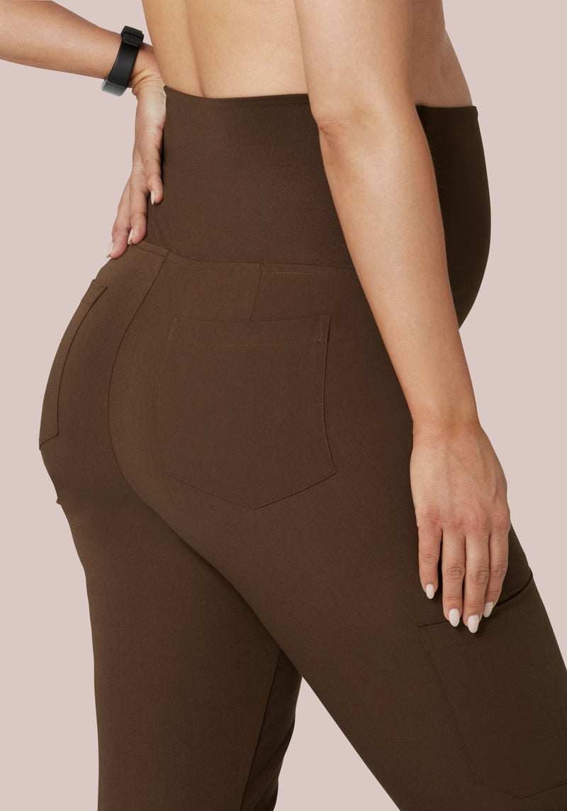 Maternity Joggers Chocolate Brown