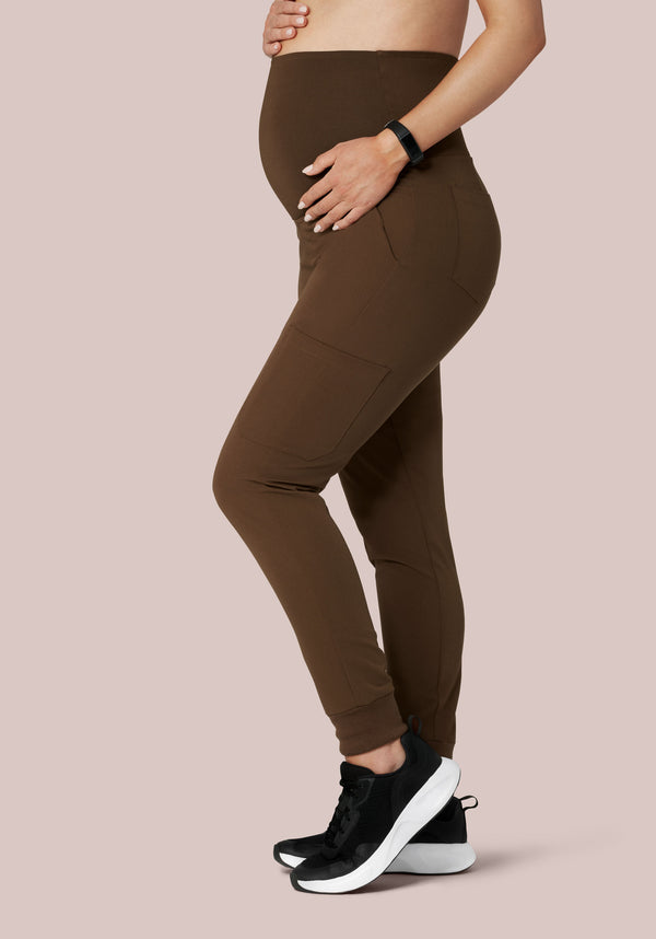 Maternity Joggers Chocolate Brown