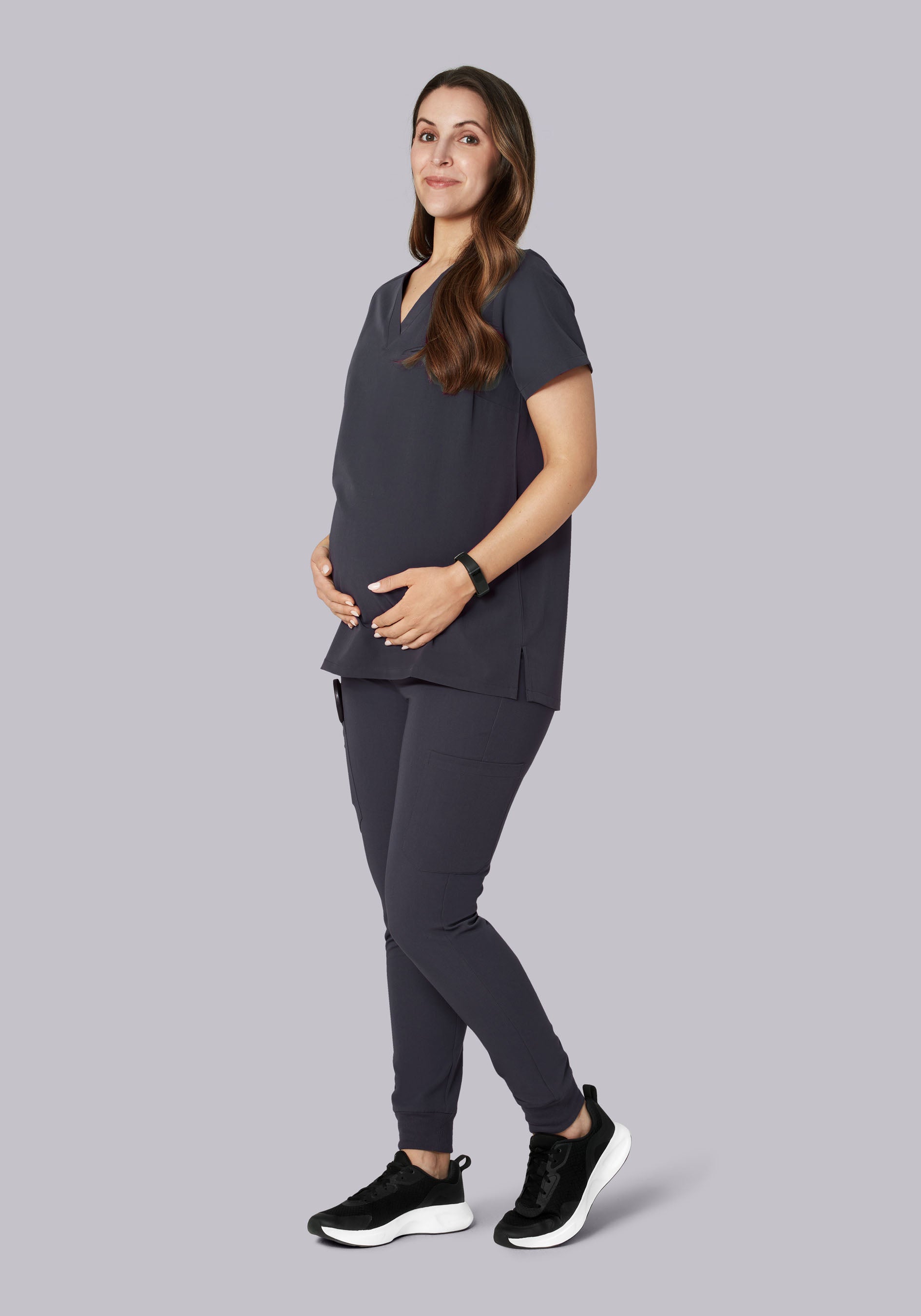 Maternity One Pocket Top Pewter
