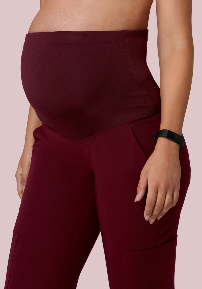 Maternity Superior Squat Pocket Leggings - Wine - Muscle Nation