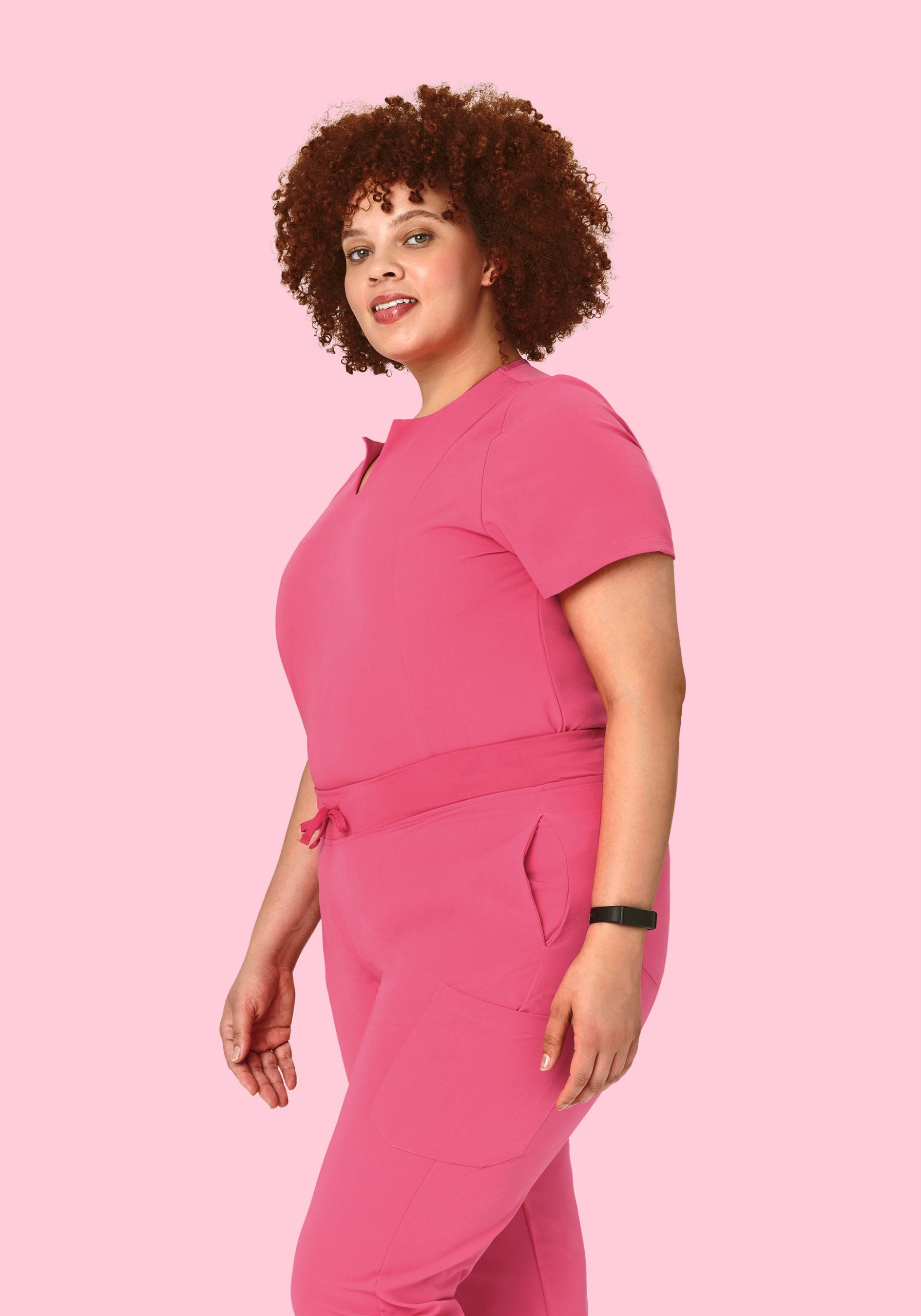 5 Pocket Notch Neck Top Bubblegum