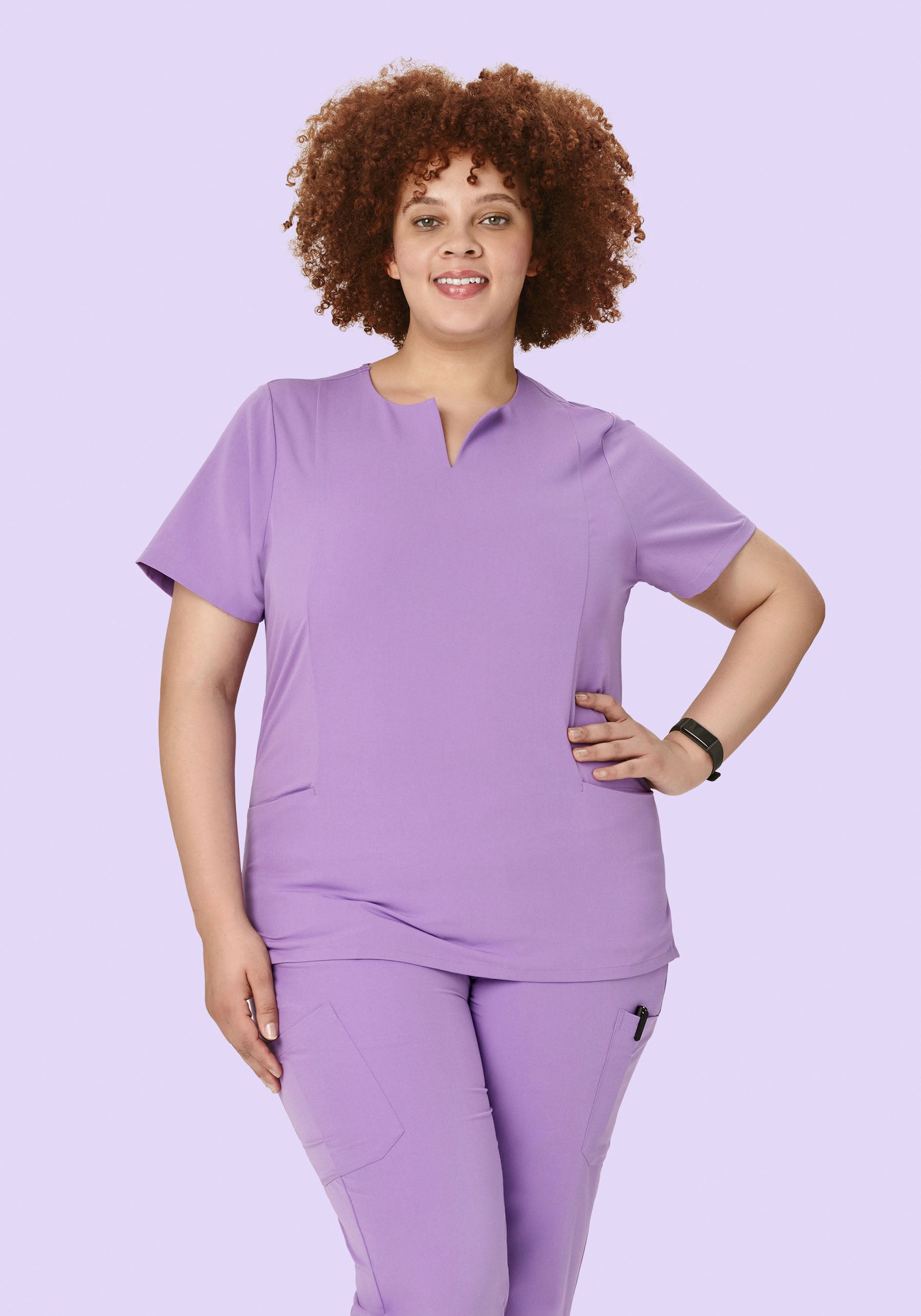 5 Pocket Notch Neck Top Lavender