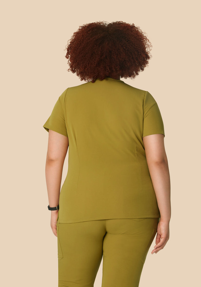 5 Pocket Notch Neck Top Pistachio