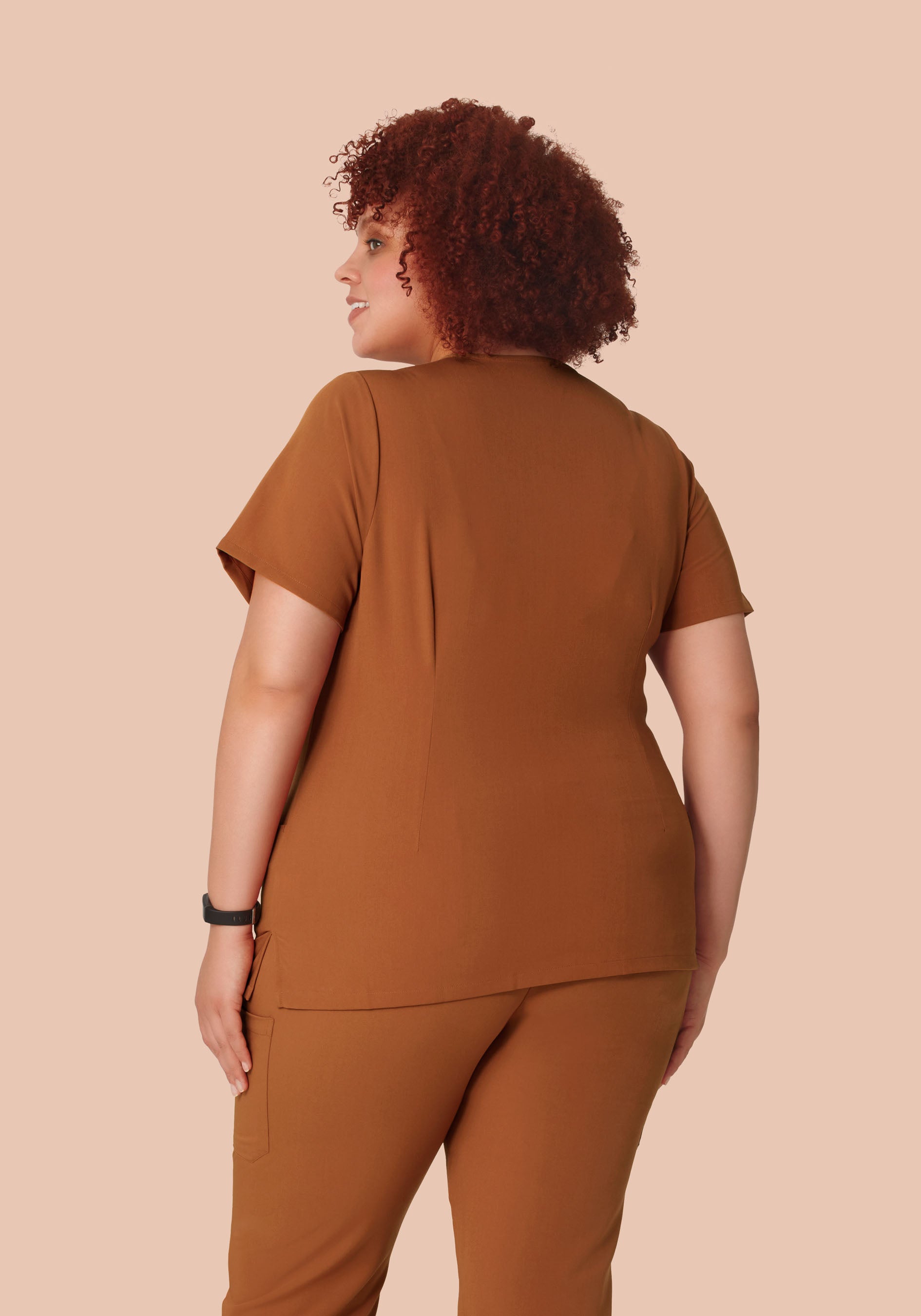 5 Pocket Notch Neck Top Roasted Pecan