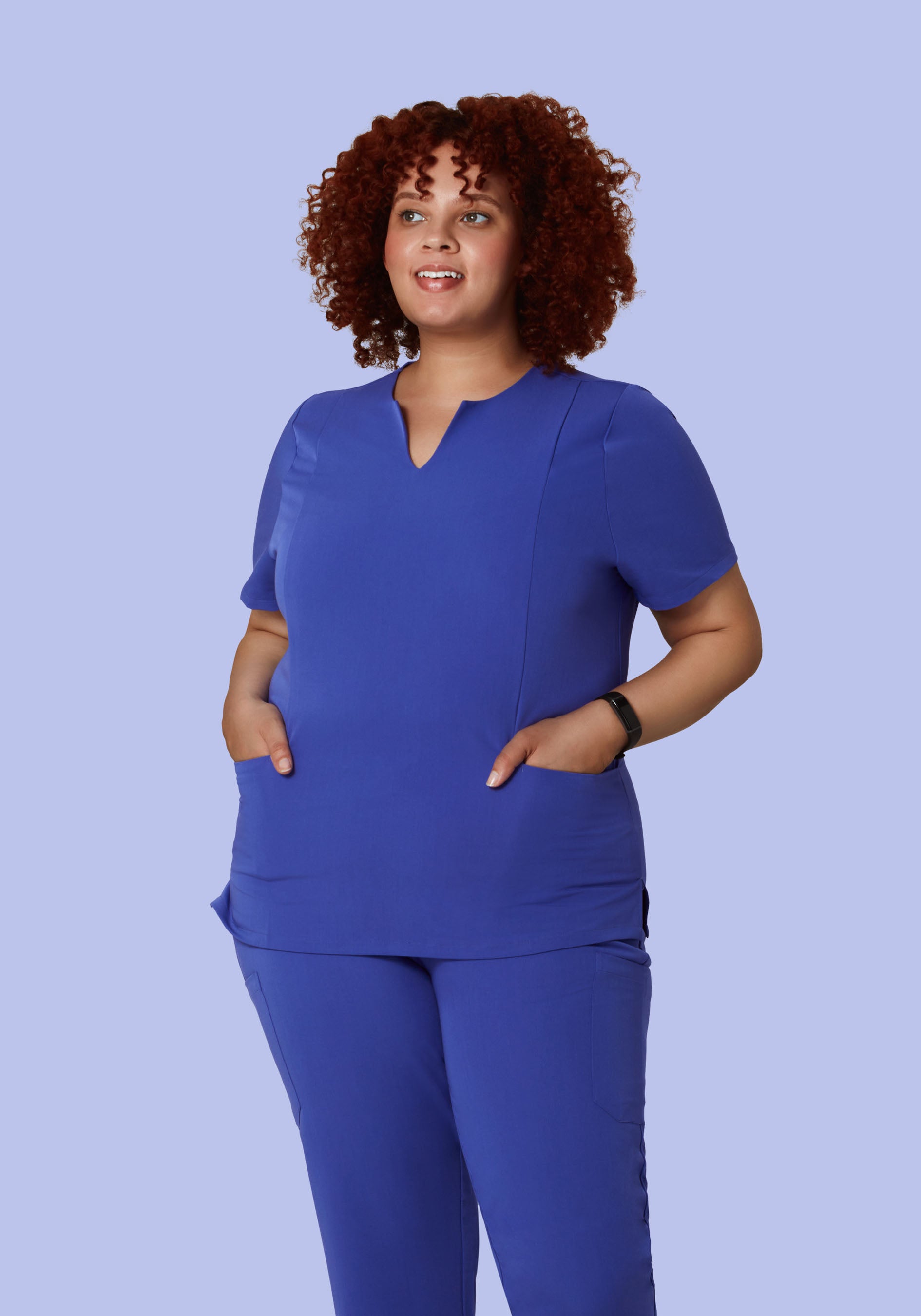 5 Pocket Notch Neck Top Very Peri