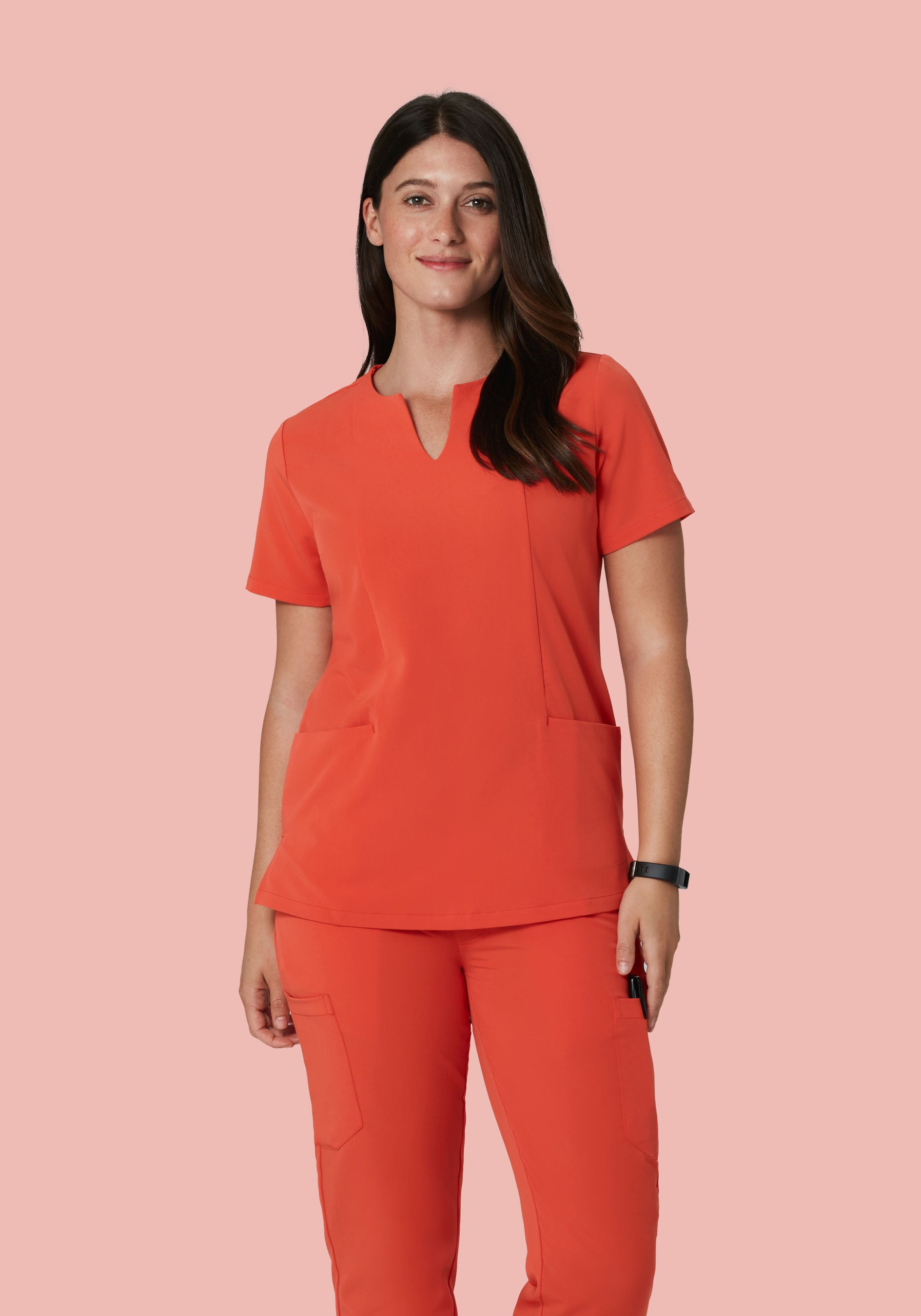 5 Pocket Notch Neck Top Terracotta