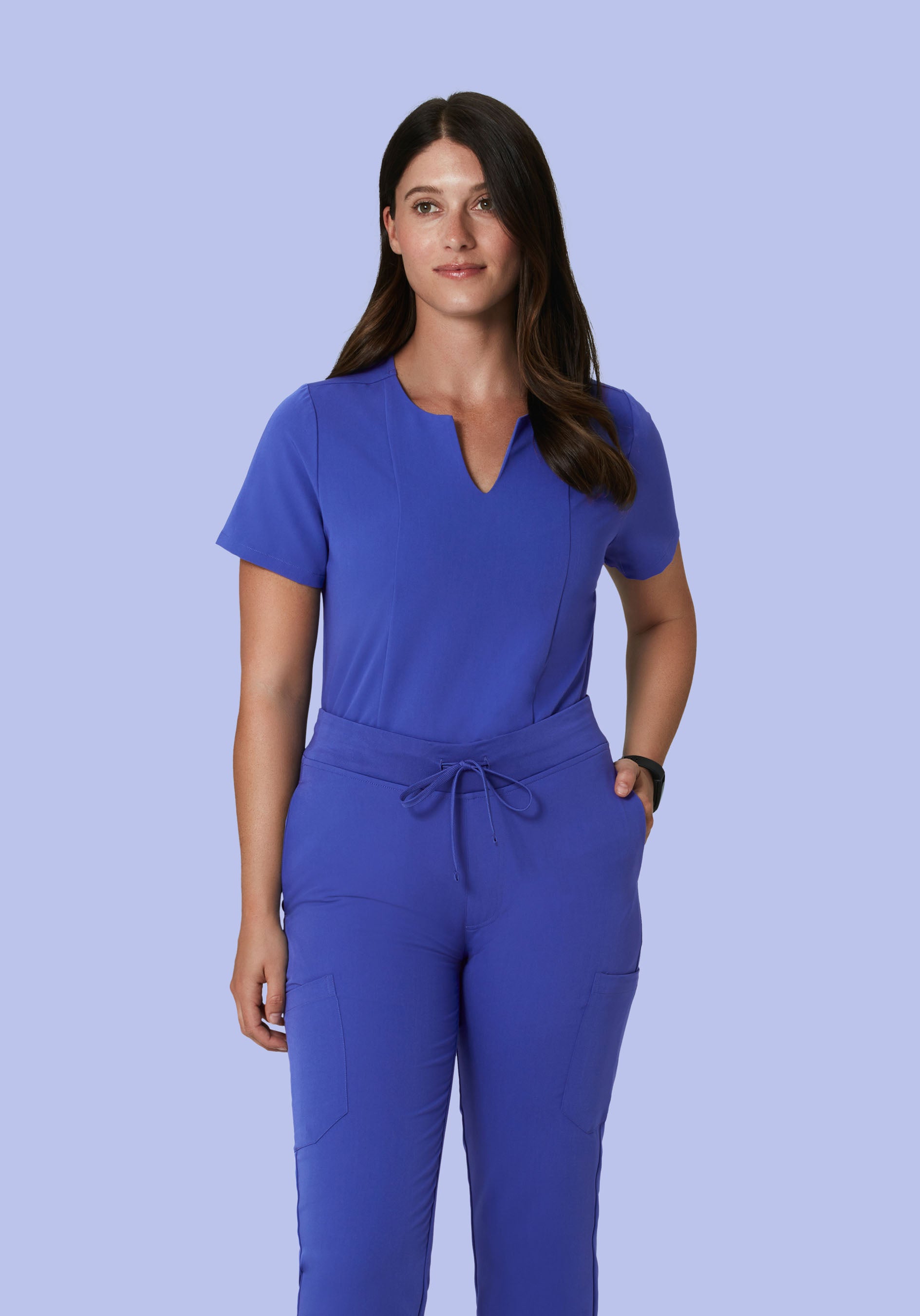 5 Pocket Notch Neck Top Very Peri