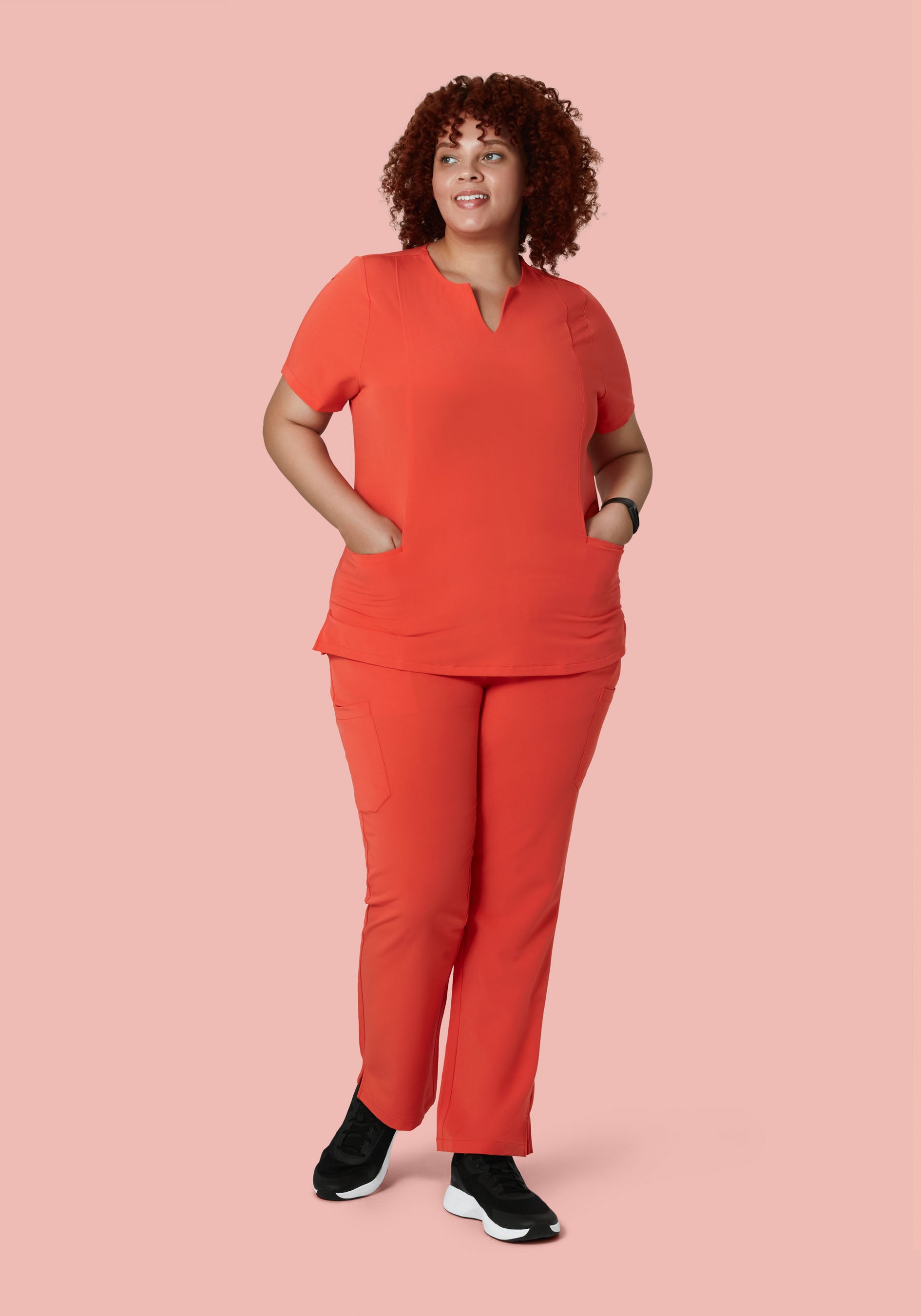 5 Pocket Notch Neck Top Terracotta