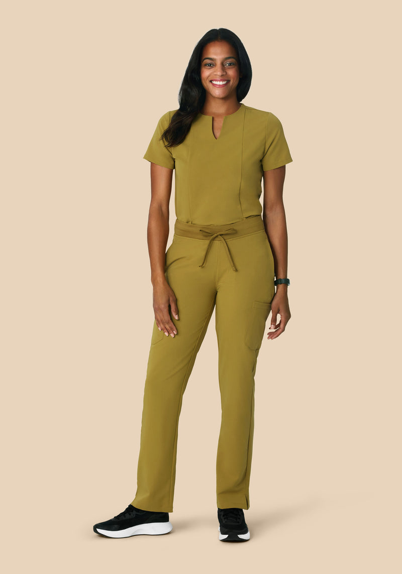 5 Pocket Notch Neck Top Pistachio