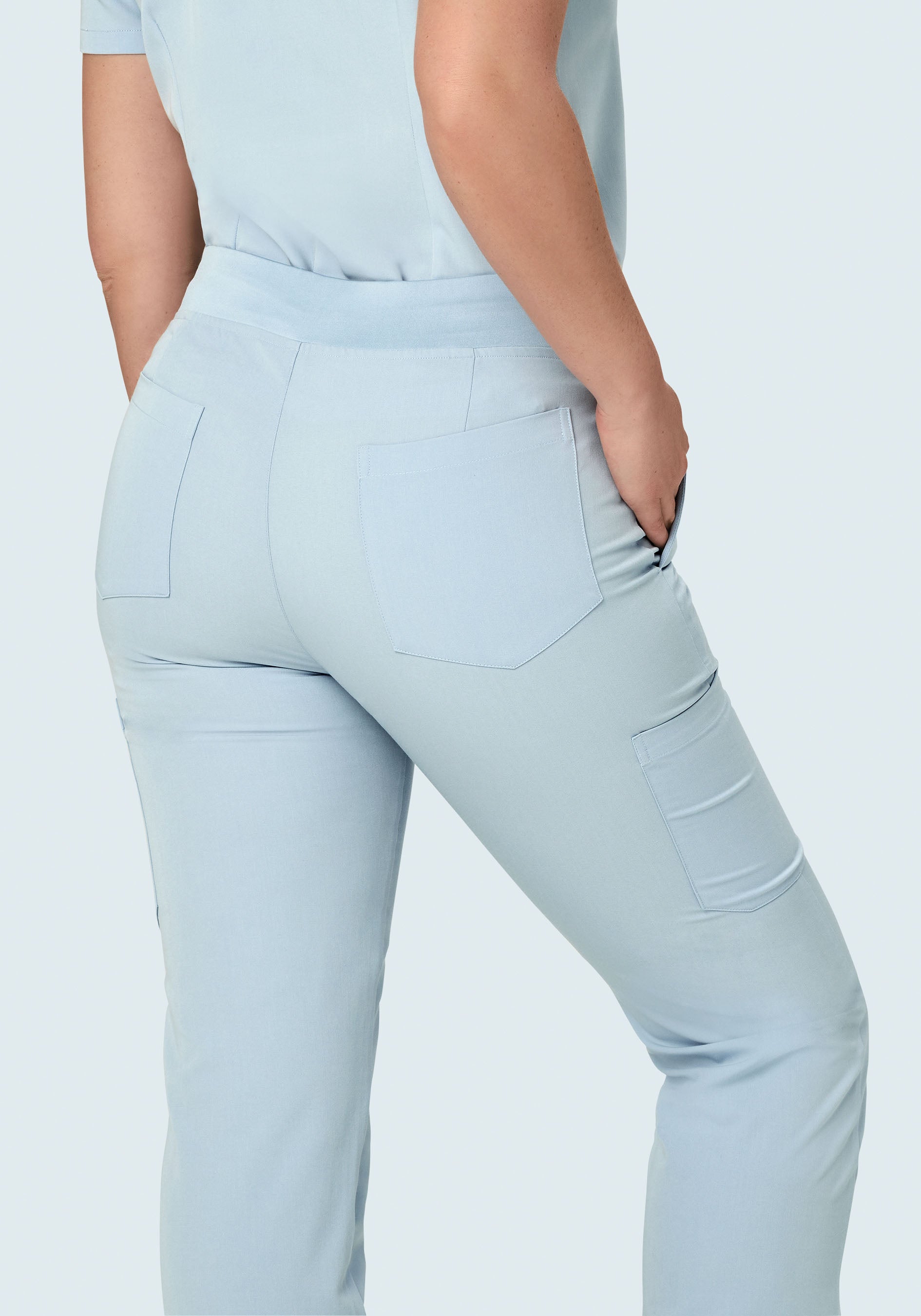 9 Pocket Cargo Pants Powder Blue Mandala Scrubs