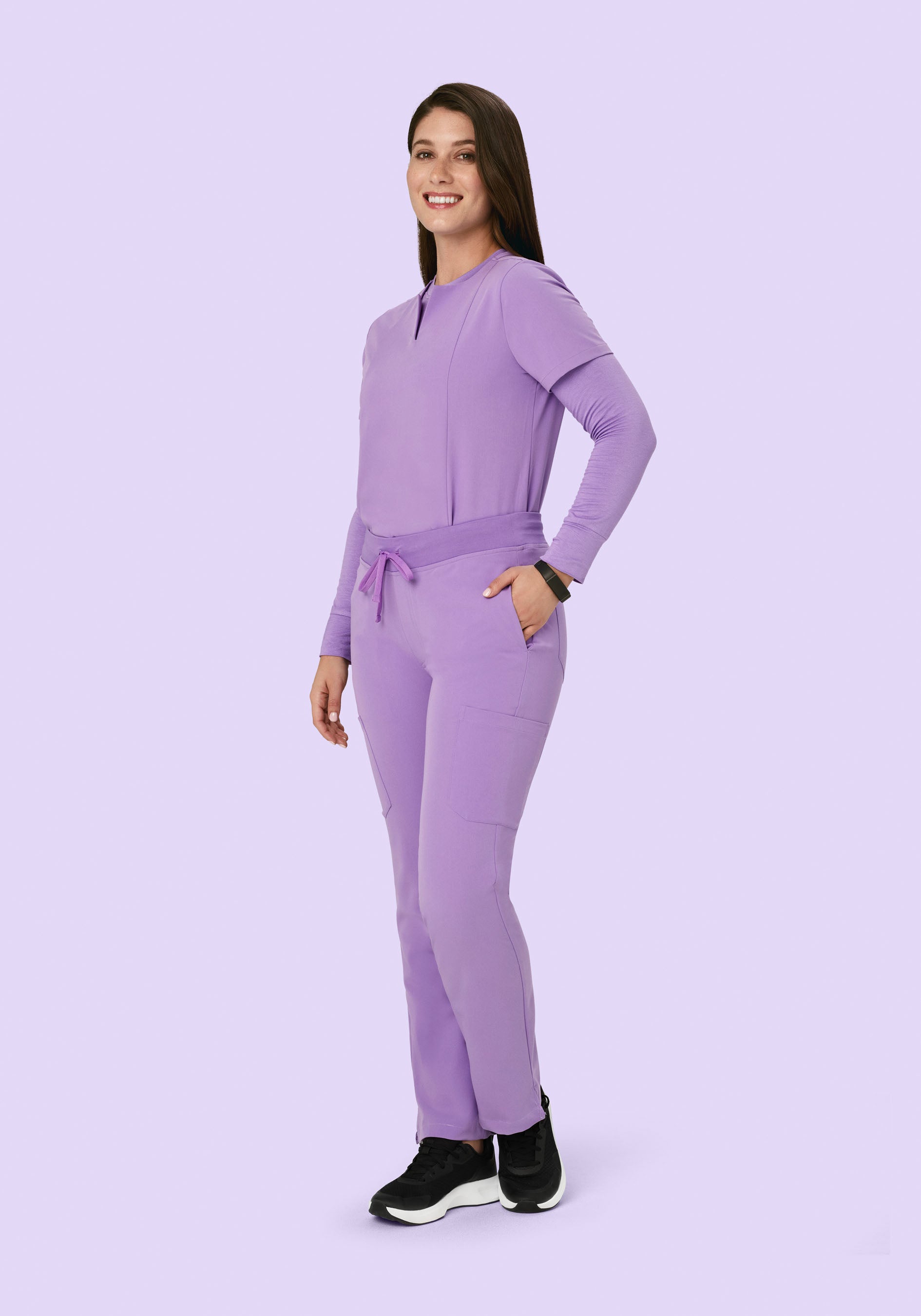 5 Pocket Notch Neck Top Lavender