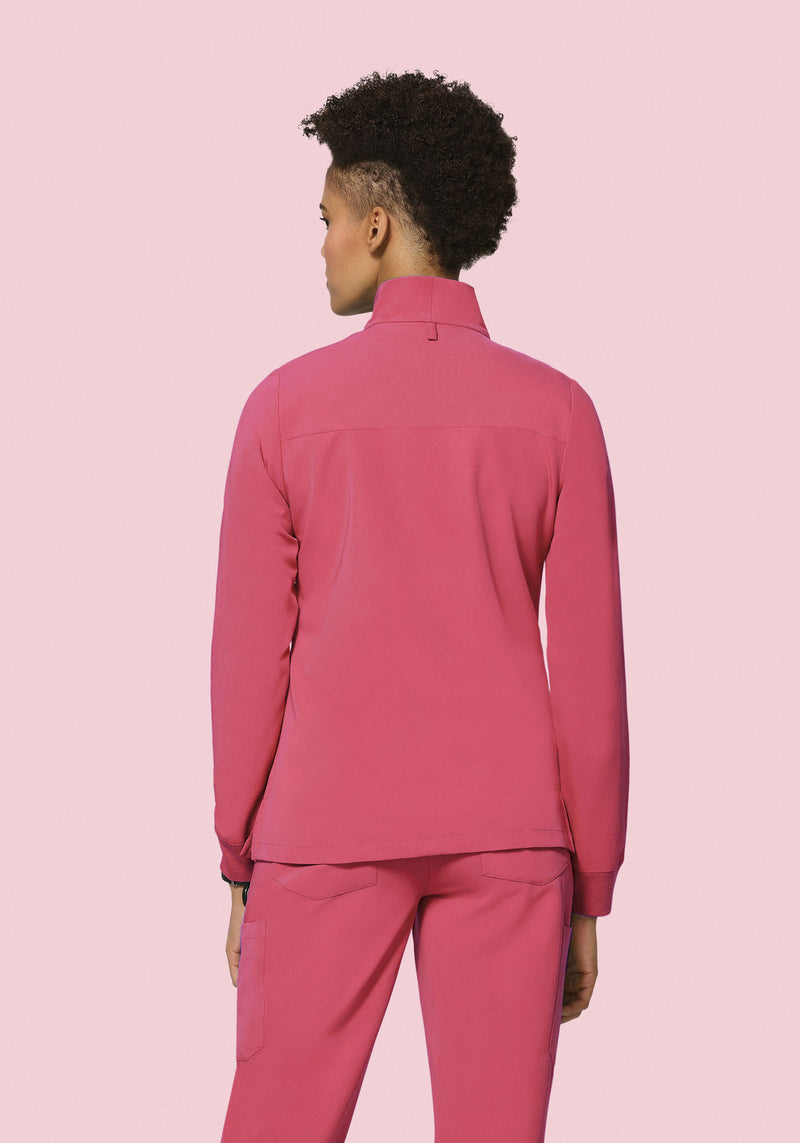 Women's Modern Scrub Jacket Jaipur Pink