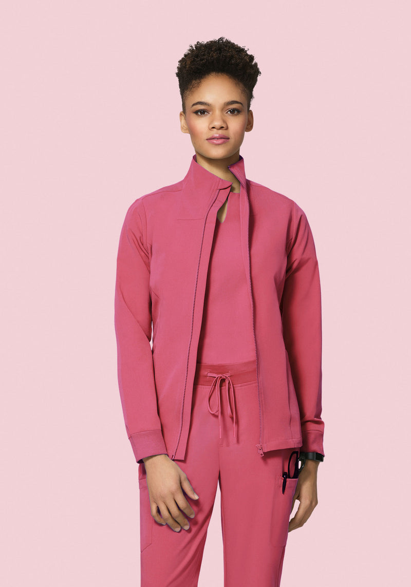 Women's Modern Scrub Jacket Jaipur Pink