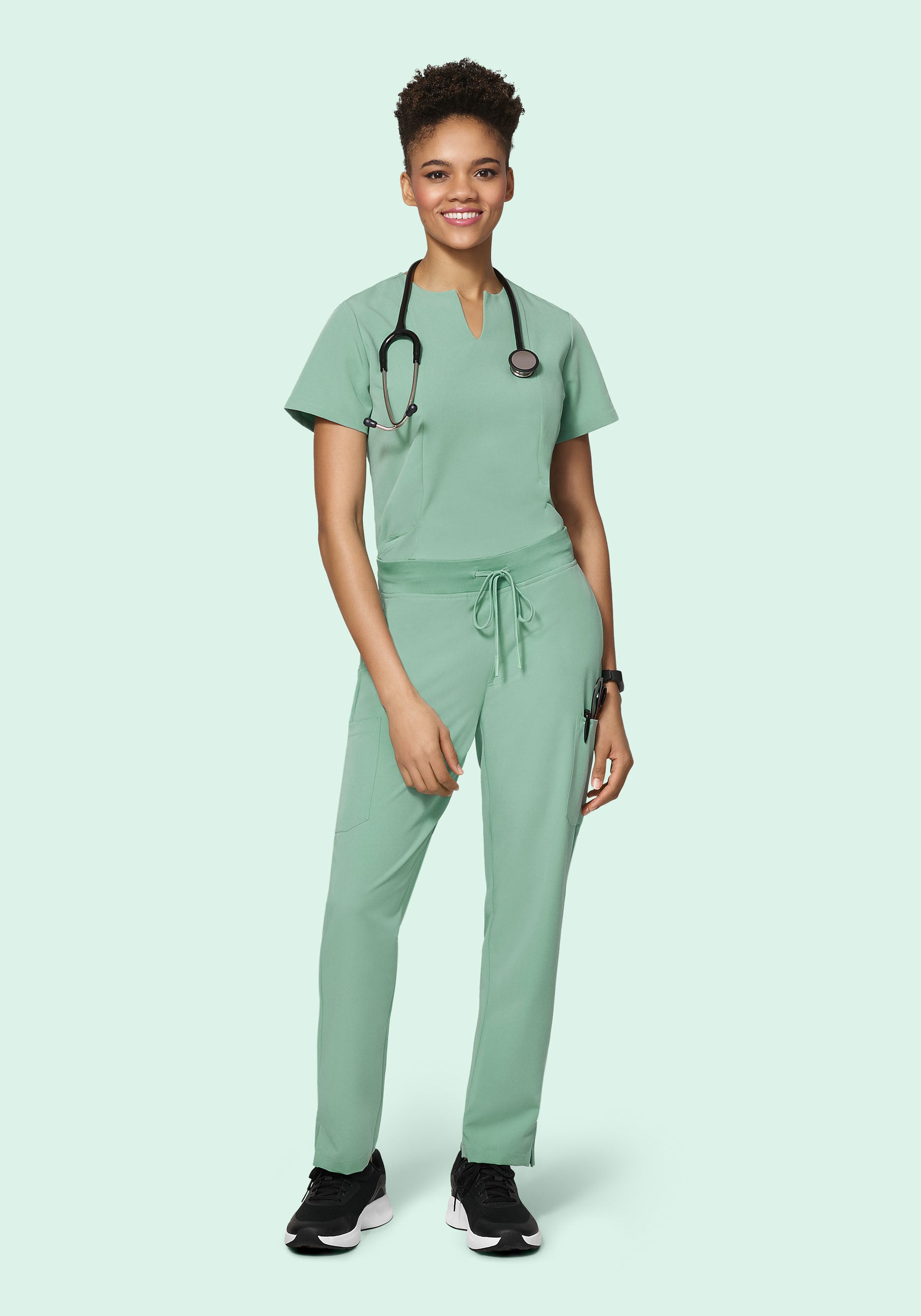 5 Pocket Notch Neck Top Jade