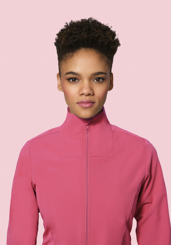 Women's Modern Scrub Jacket Jaipur Pink