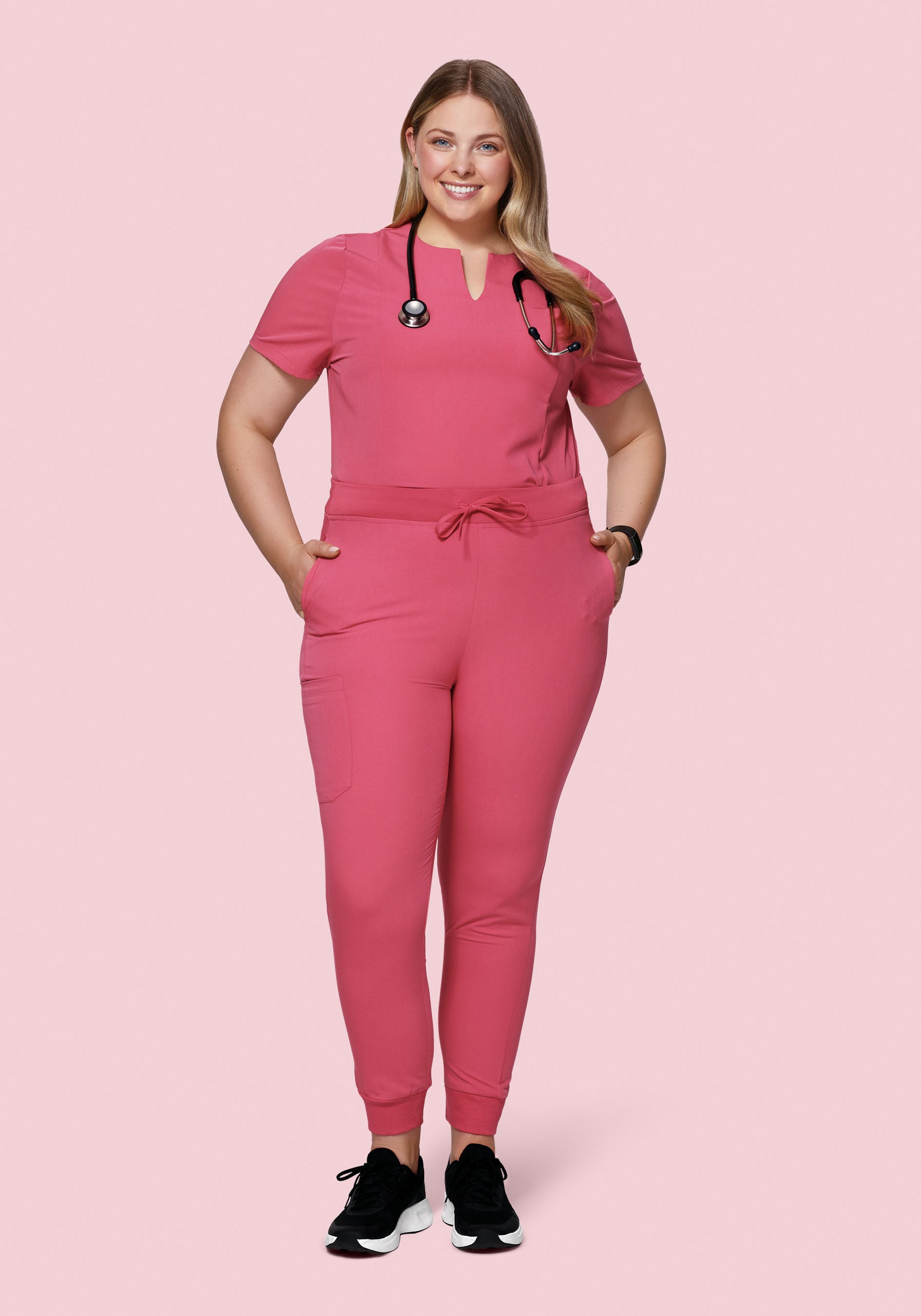 5 Pocket Notch Neck Top Jaipur Pink