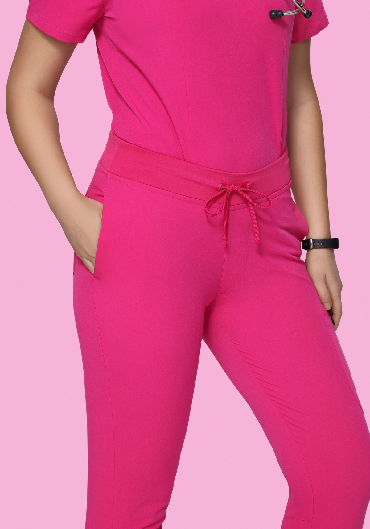 6 Pocket Slim Pants Shocking Pink