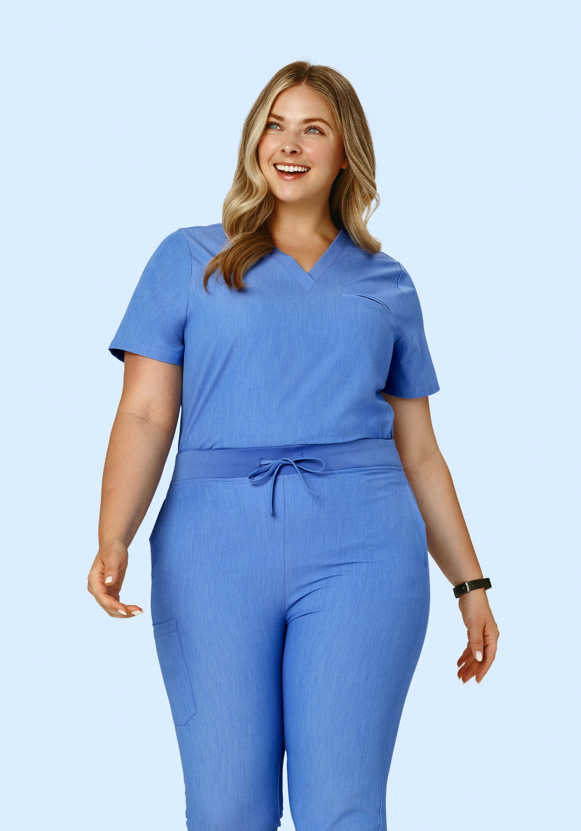 One Pocket Top Heather Blue