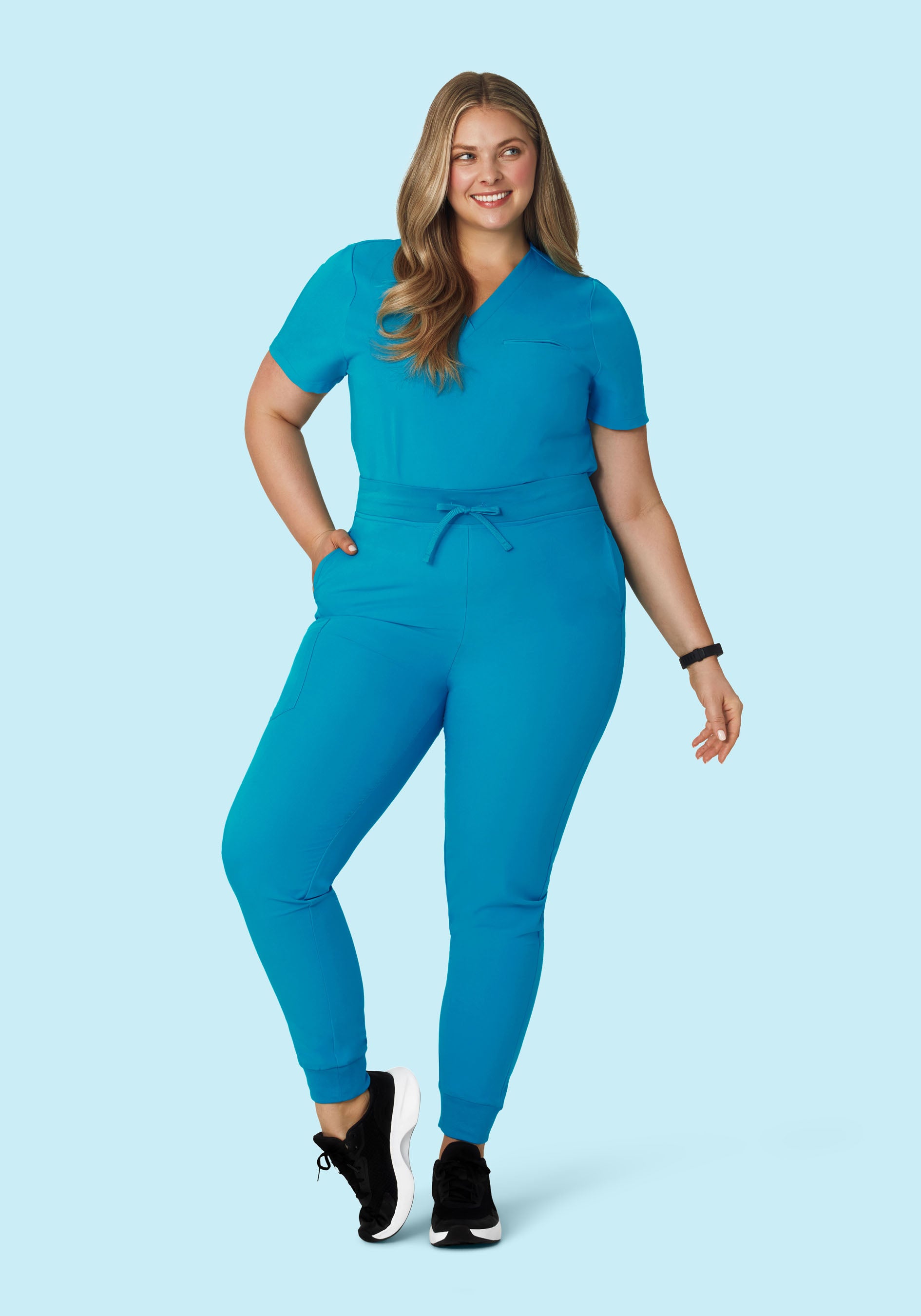 High Waisted Joggers Azure