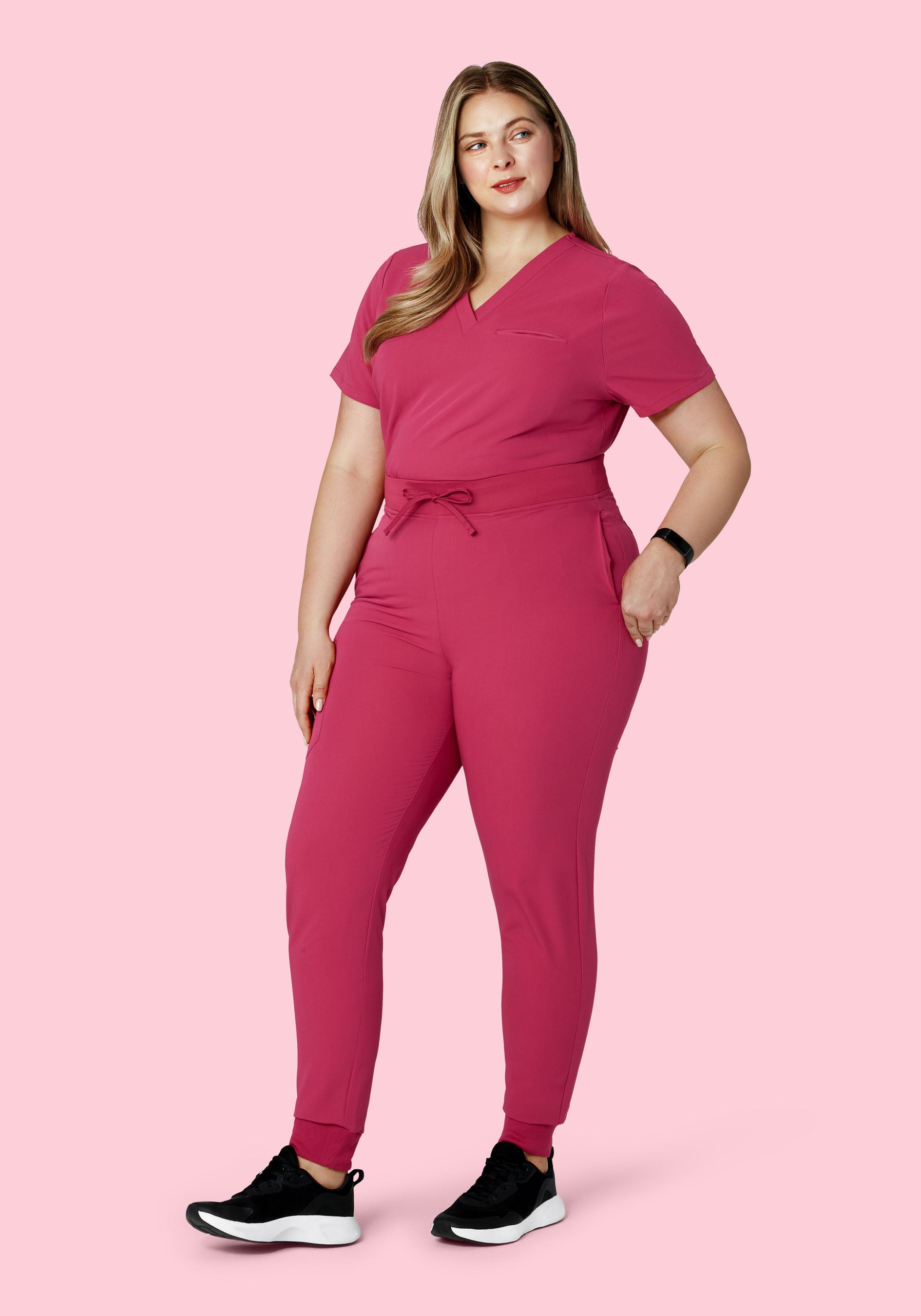 High Waisted Joggers Deep Magenta